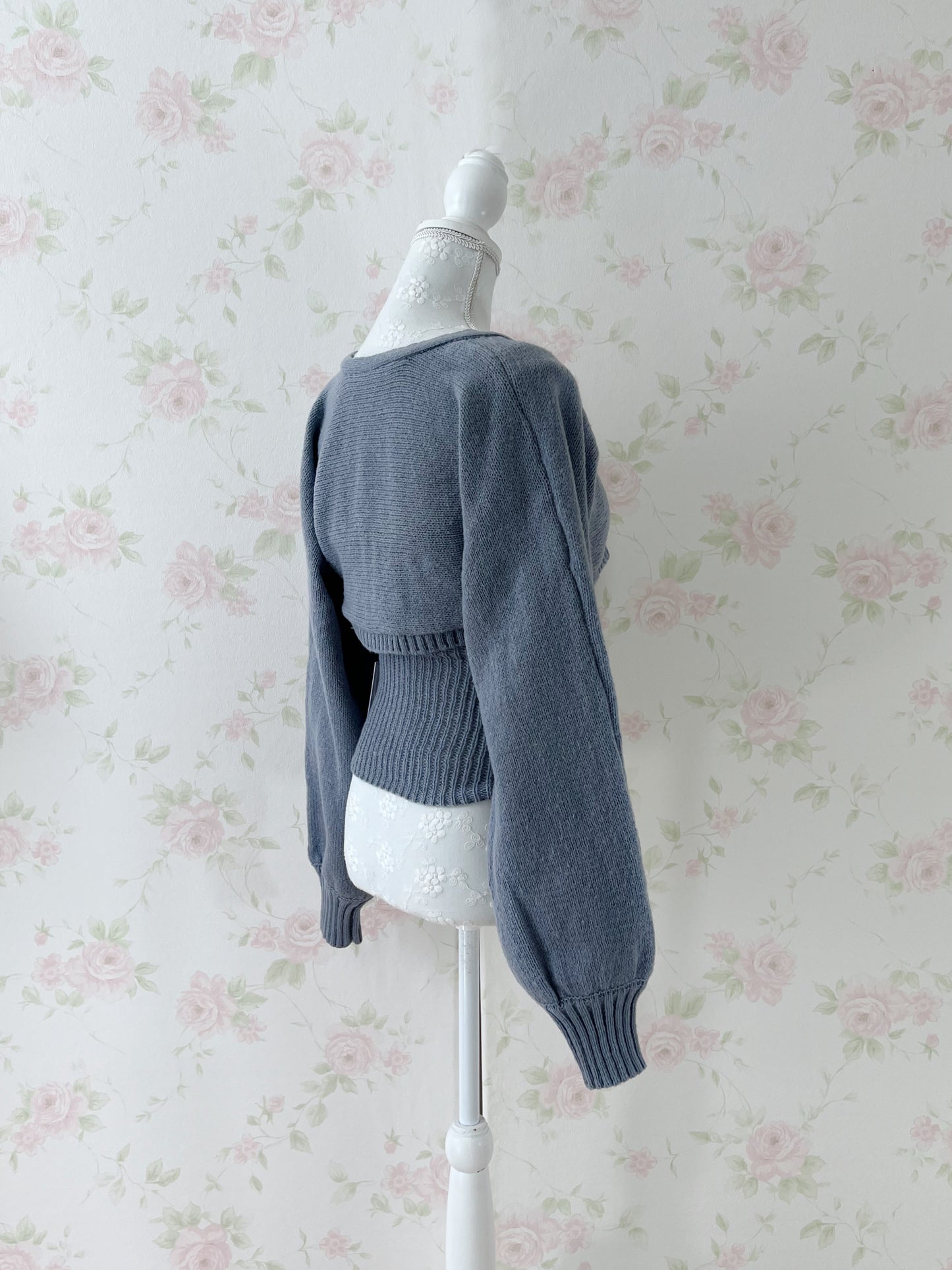 GRL Camisole Cardigan Set (Blue)