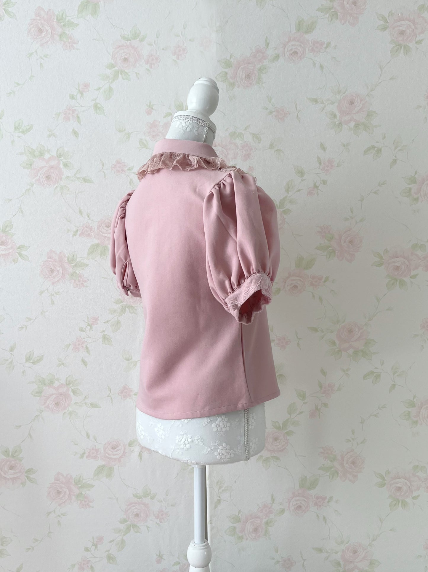 Swankiss Puff Sleeved Dolly Blouse (Pink)