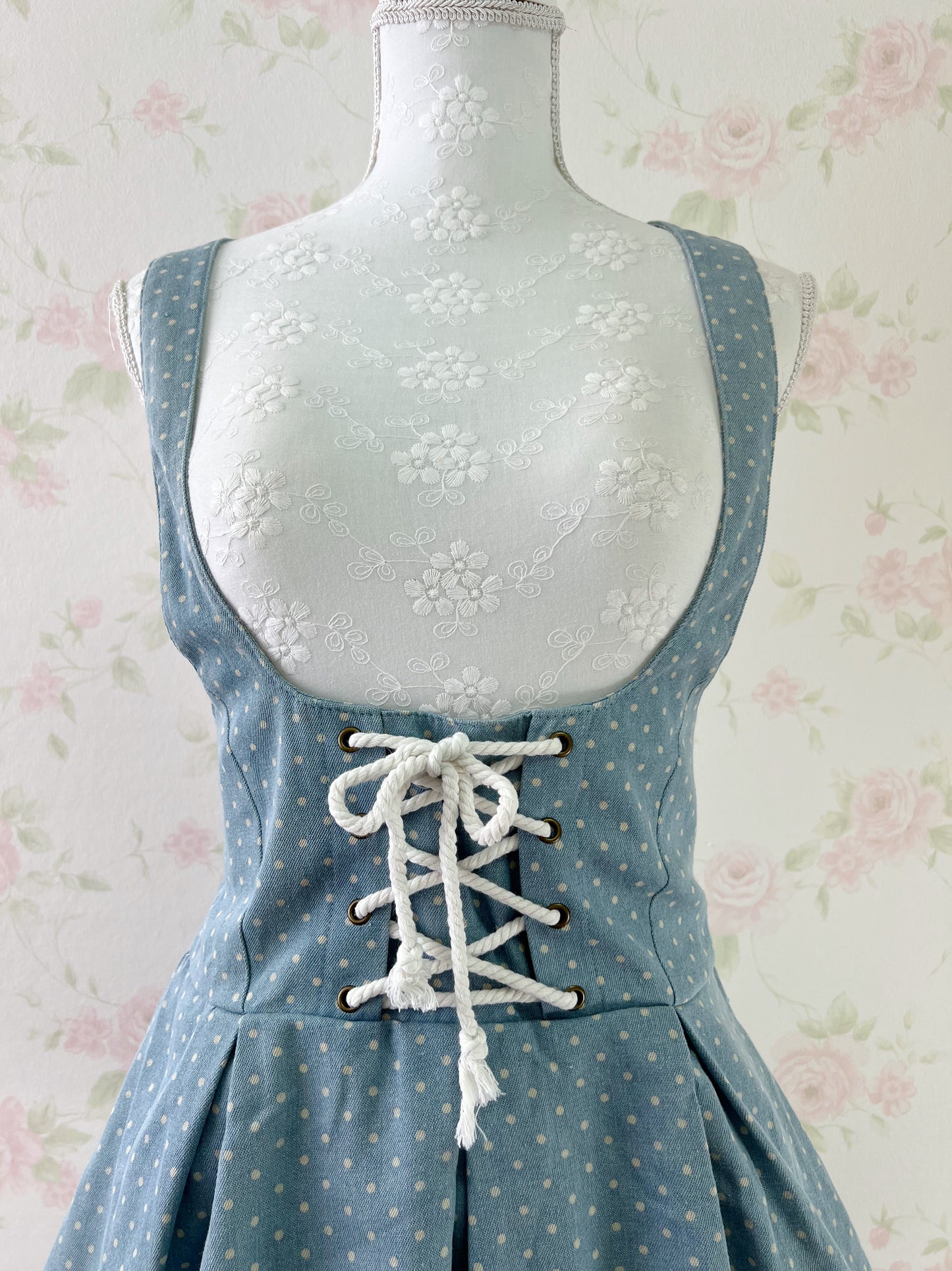 Tralala LIZ LIZA Polka Dot Laced Up Jumper Skirt