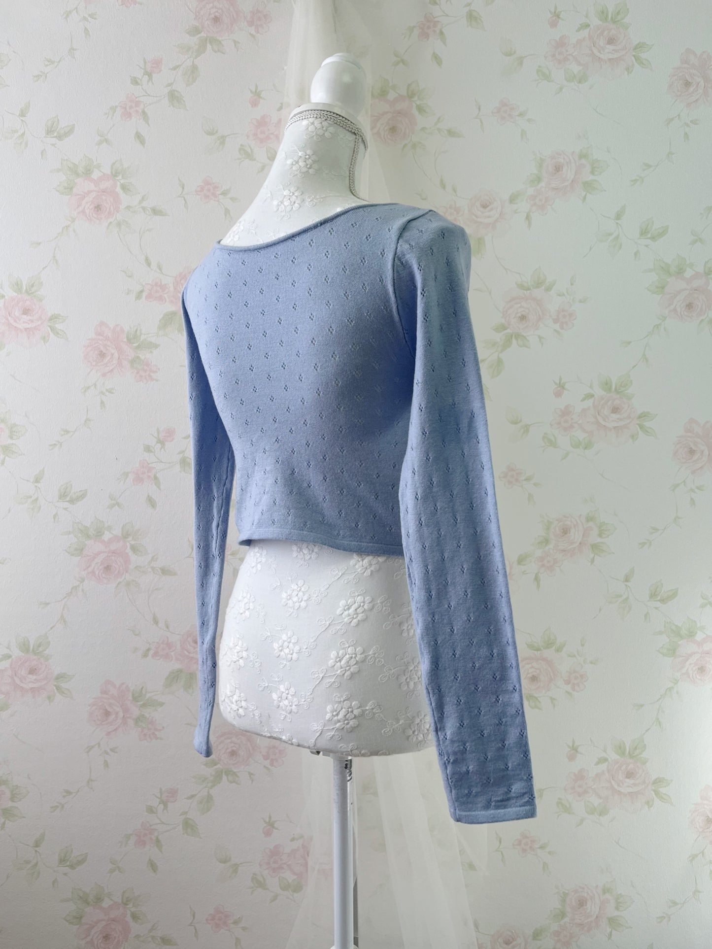 GRL Milkmaid Soft Long Sleeved Top (Blue)