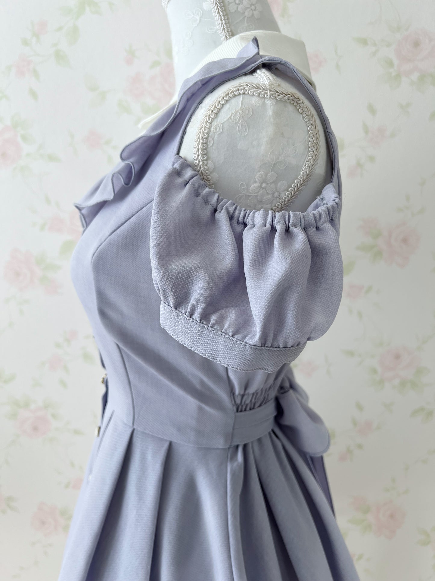 Secret Honey Off Shoulder Heart Button Dress