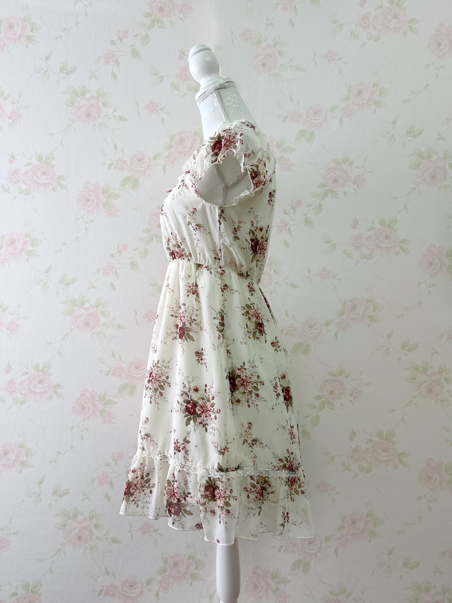 L’EST ROSE Little Bow Princess Rose Chiffon Dress