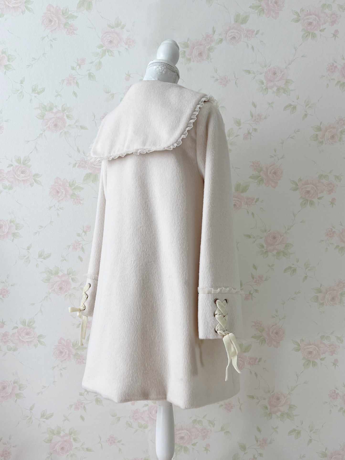 ROJITA Pearl Bijou Button Wool Mix Coat