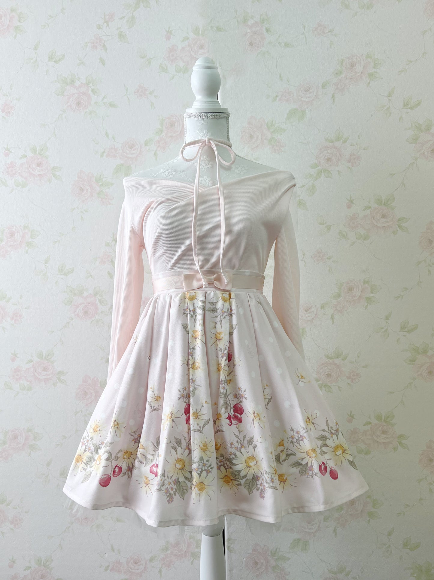 LIZ LISA Margaret Cherry Skirt (Pink)