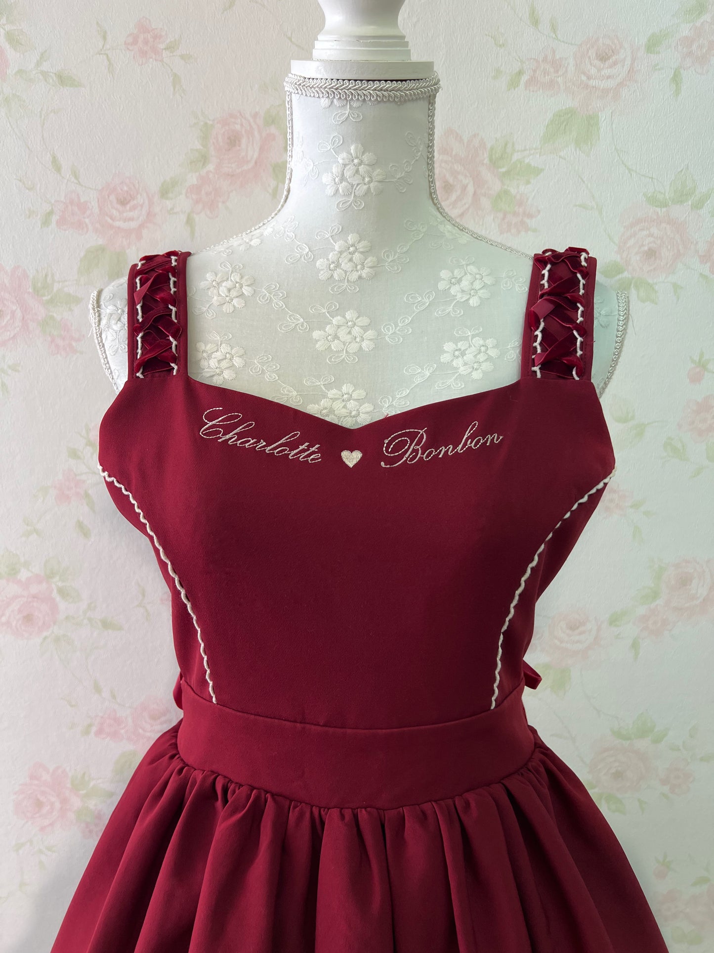 LIZ LISA Heart Cutout Hem Laced Up Dress