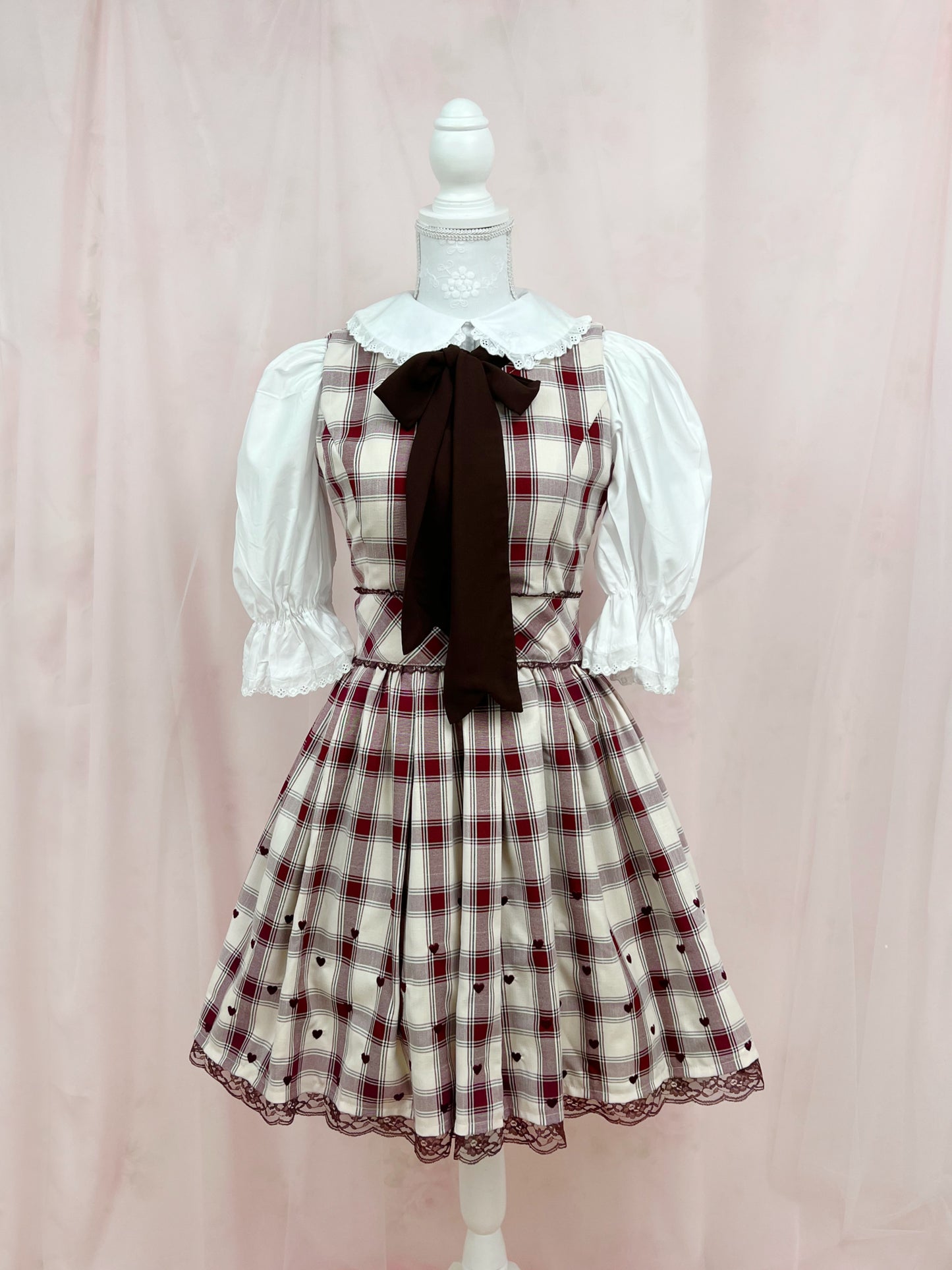 (46% OFF) mille fille closet by LODISPOTTO Heart Dot Checked Dress