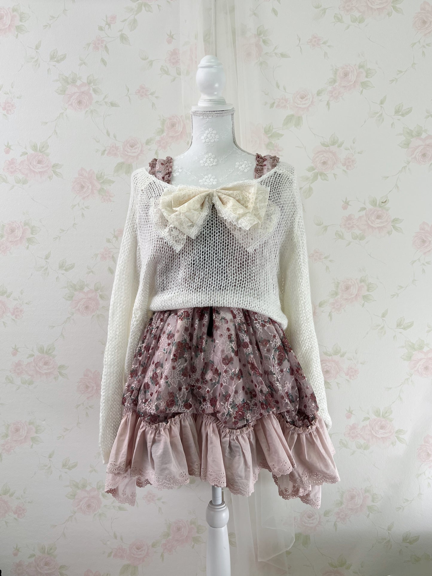 axes femme Floral Laced Up Tunic Top
