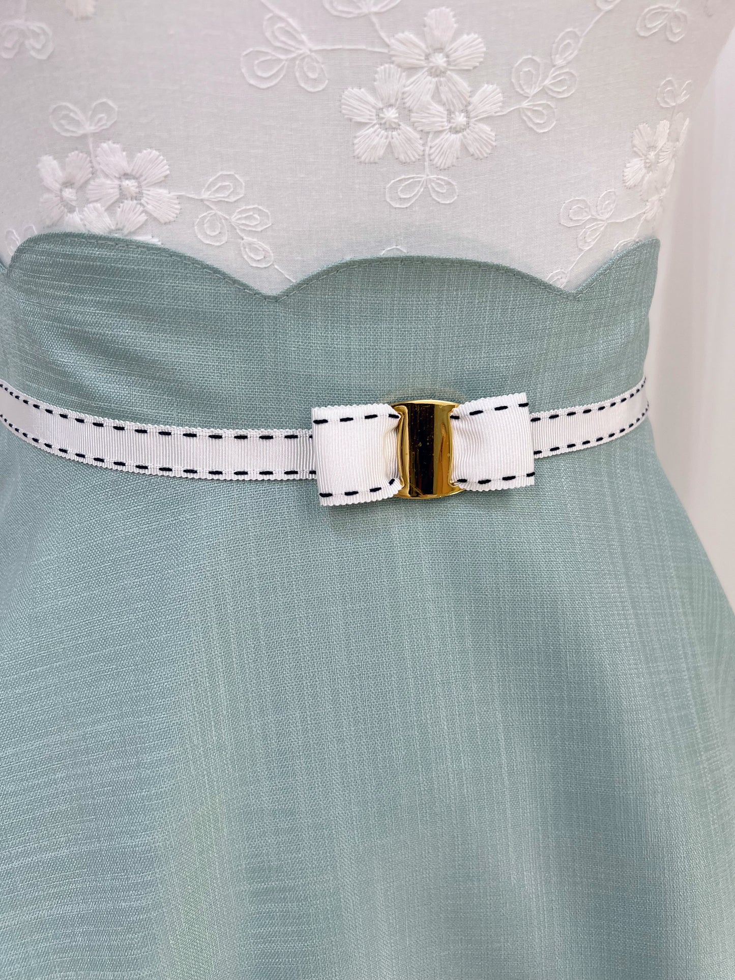PATTERN Waist Bow Flair Skirt (Green)