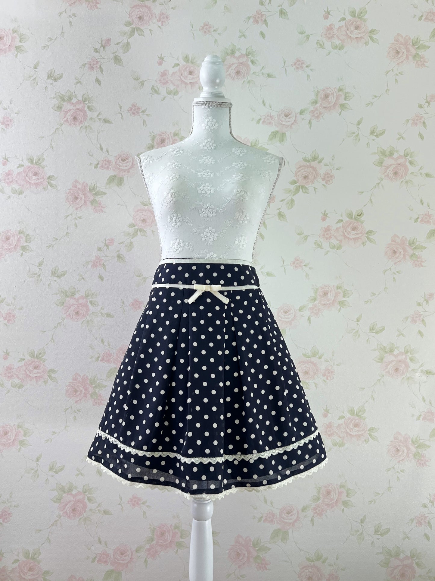 Prime Pattern Polka Dot Front Bow Skirt
