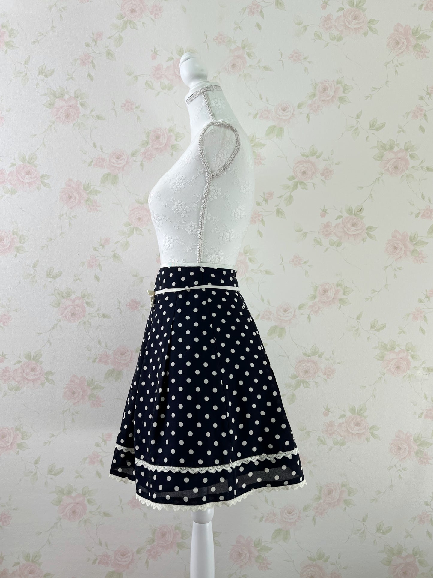 Prime Pattern Polka Dot Front Bow Skirt