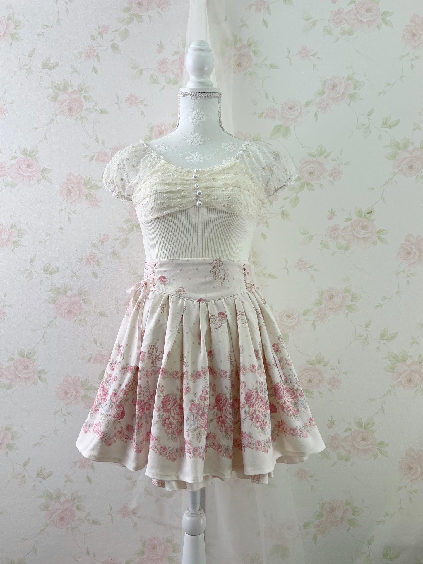 LIZ LISA Angel Rose Side Laced Up Skirt