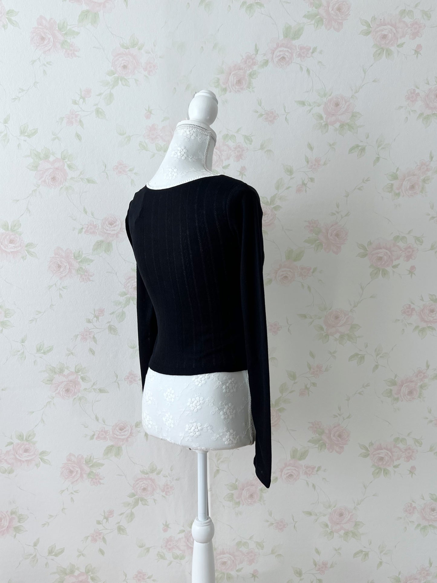 GRL Coquette Girly Top (Black)