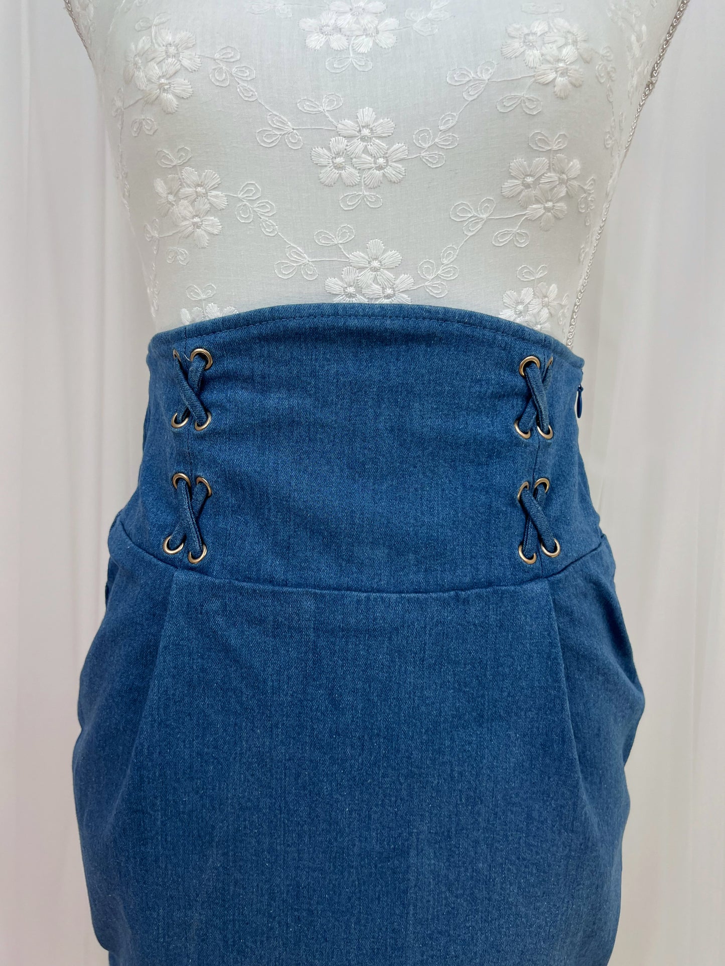 LIP SERVICE Laced Up Denim Tight Skirt
