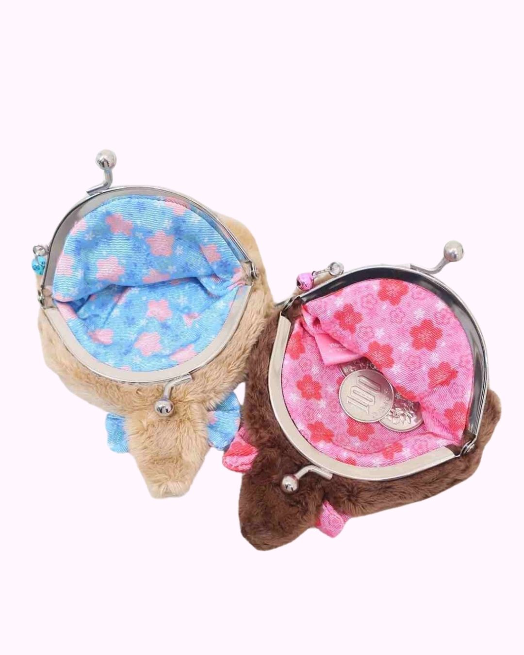 Monchicchi Japanese Sakura Ribbon Edition Coin Purse (Beige)