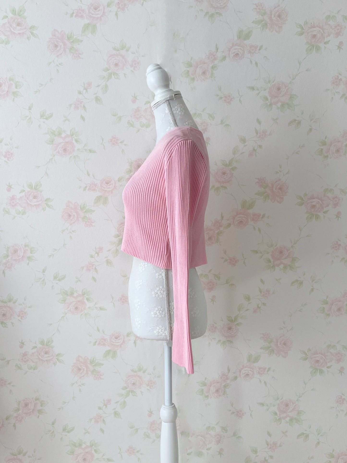 GRL Princess Sleeve Cardigan (Candy Pink)