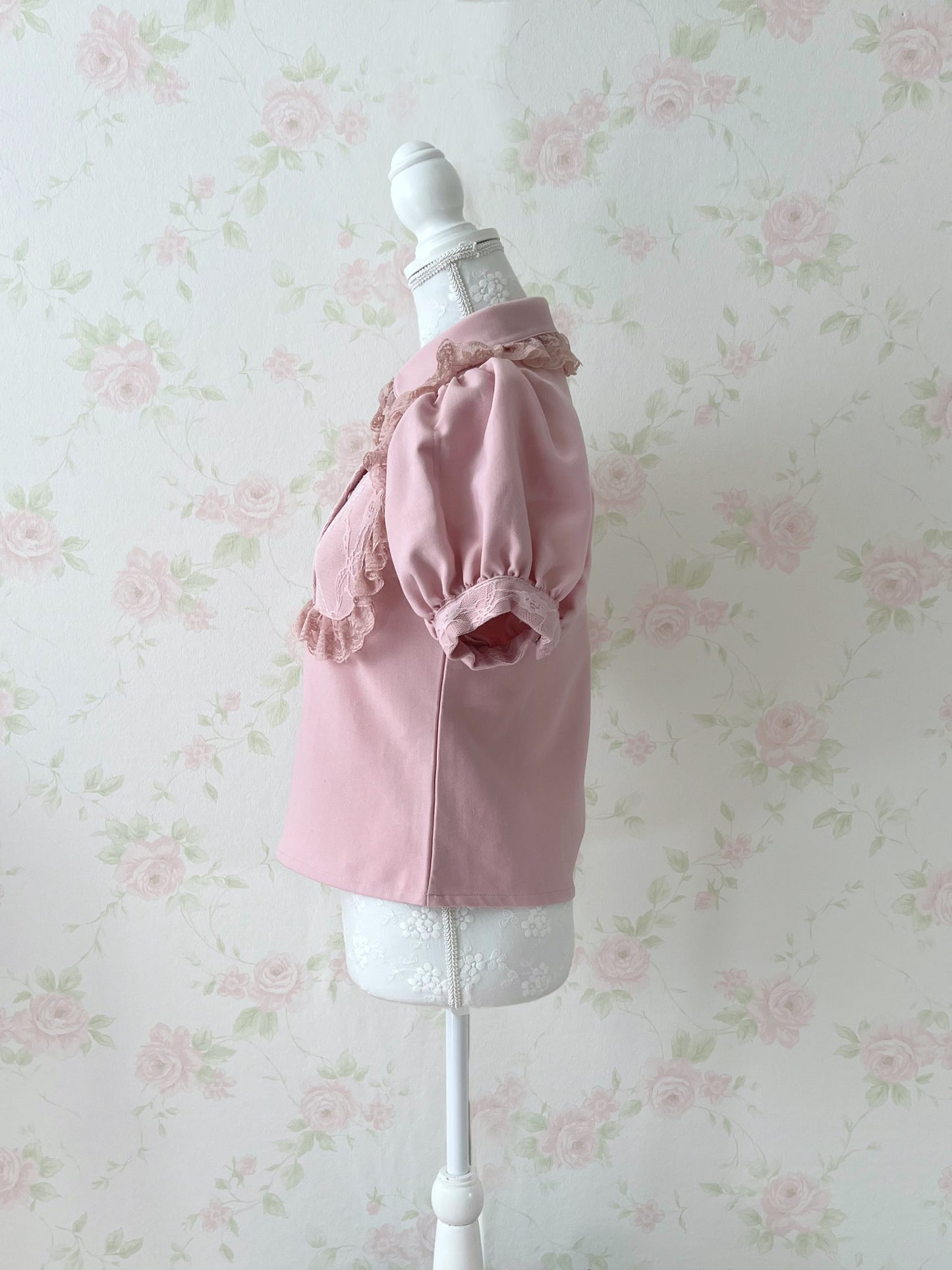 Swankiss Puff Sleeved Dolly Blouse (Pink)