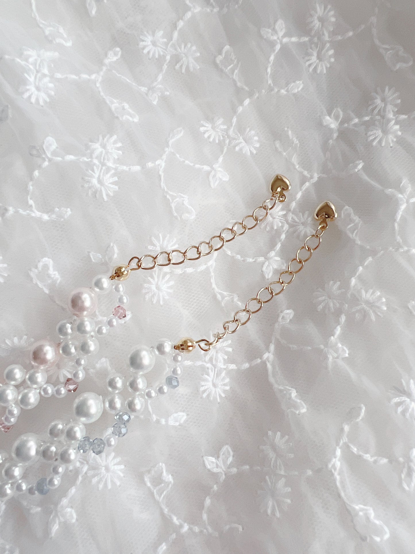 Kirallum Tokyo Ribbon Kirakira Heart Pearl Necklace