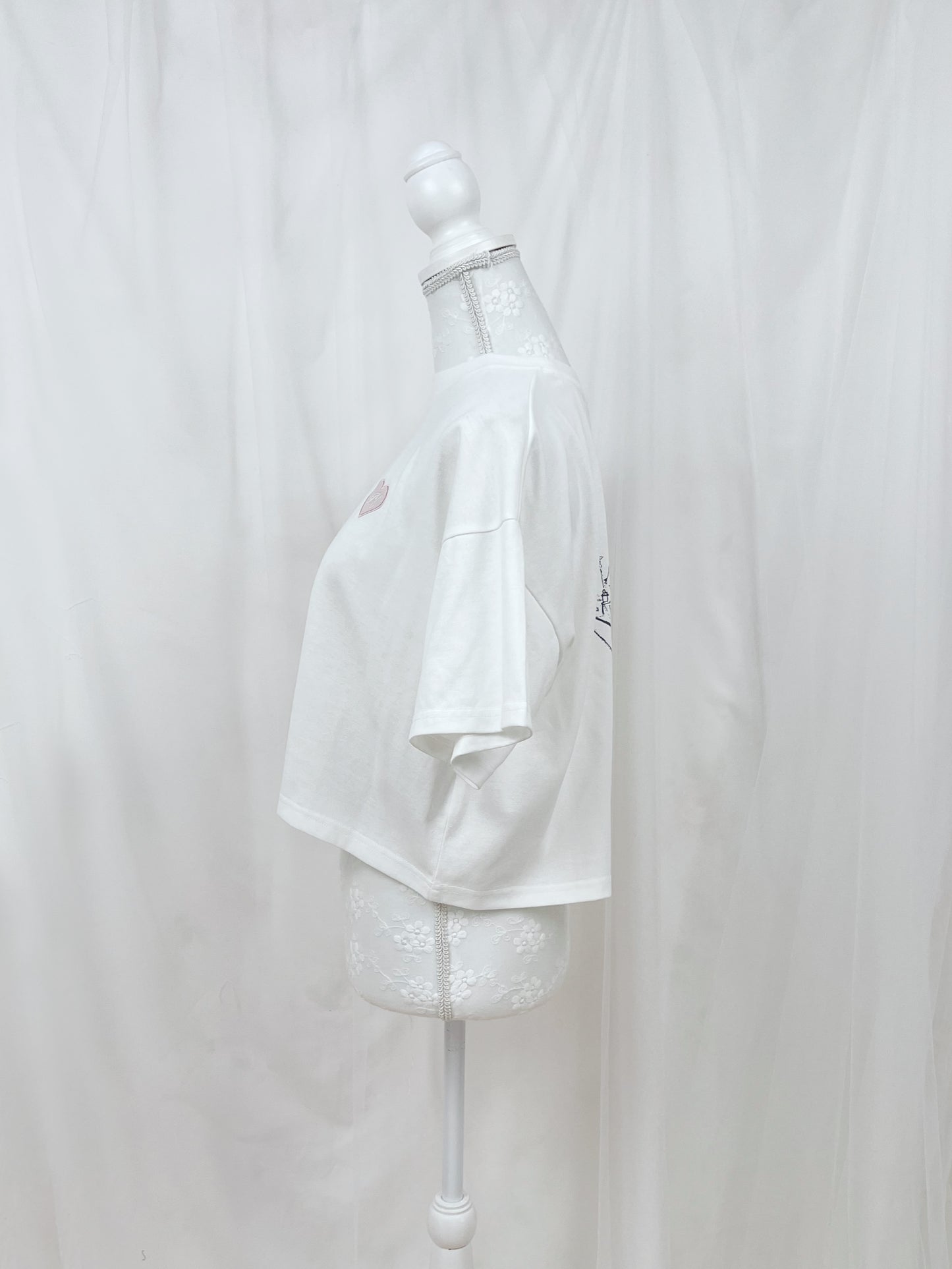 Aristocat Marie X majoretty Heart Embroidery T-Shirt (White)