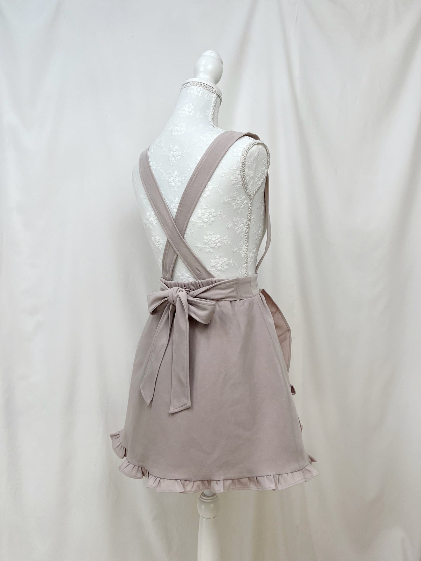 ROJITA Ruffled Jumper Skirt (Moca Beige)