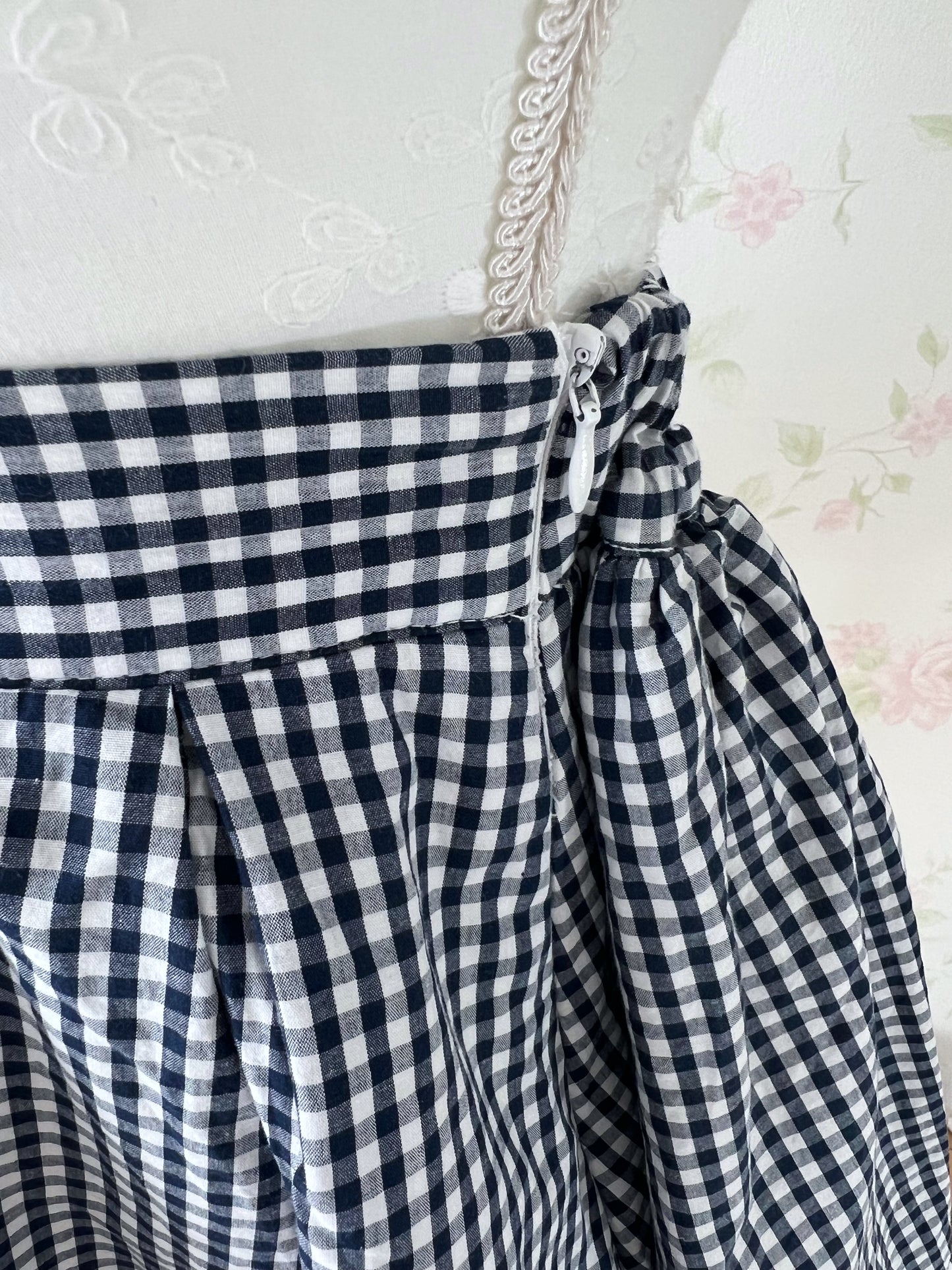 evelyn Checked Dolly Skirt (Black)