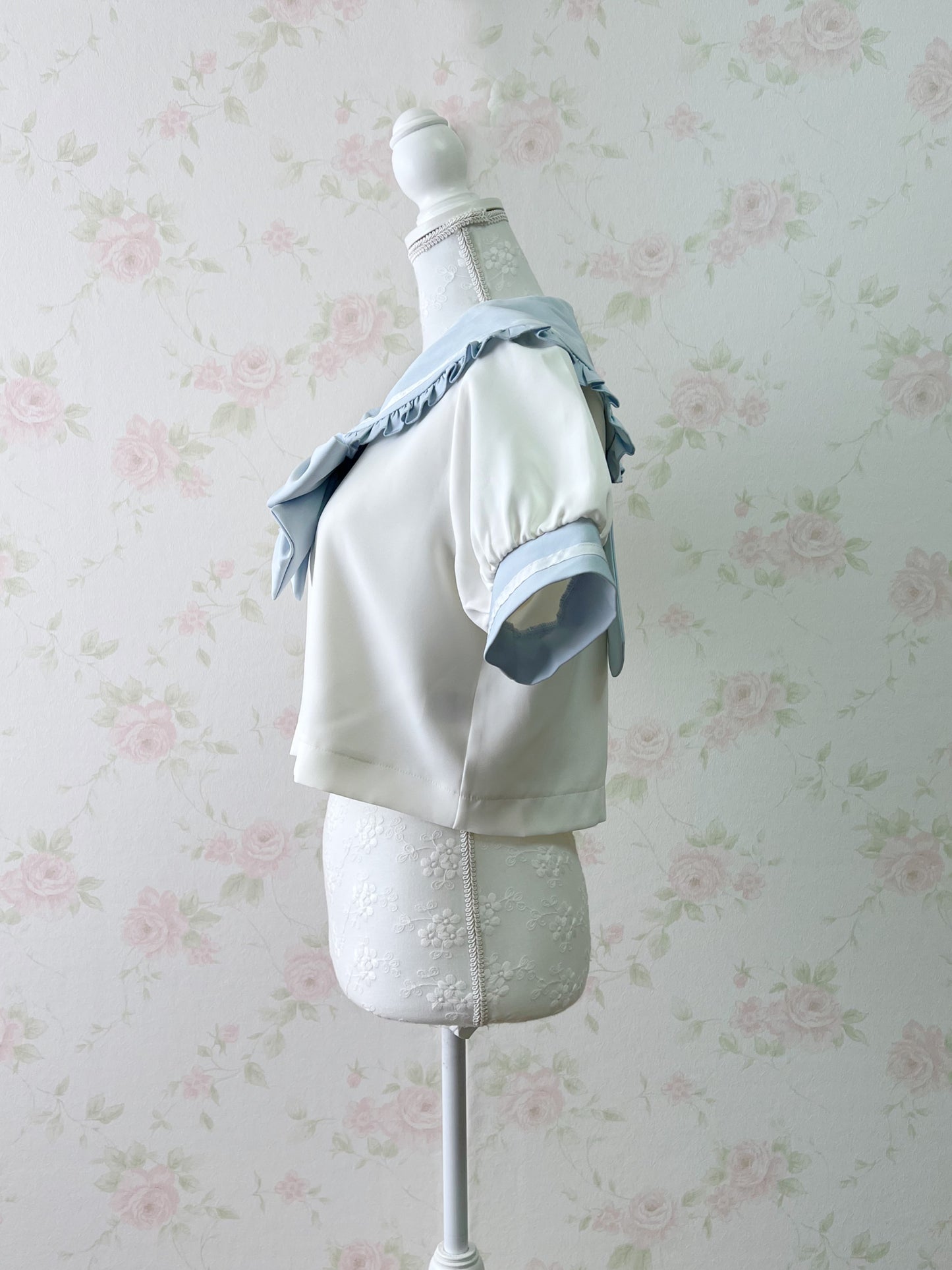 Cinnamoroll Sailor Bunny Collar Logo Embroidery Shirt