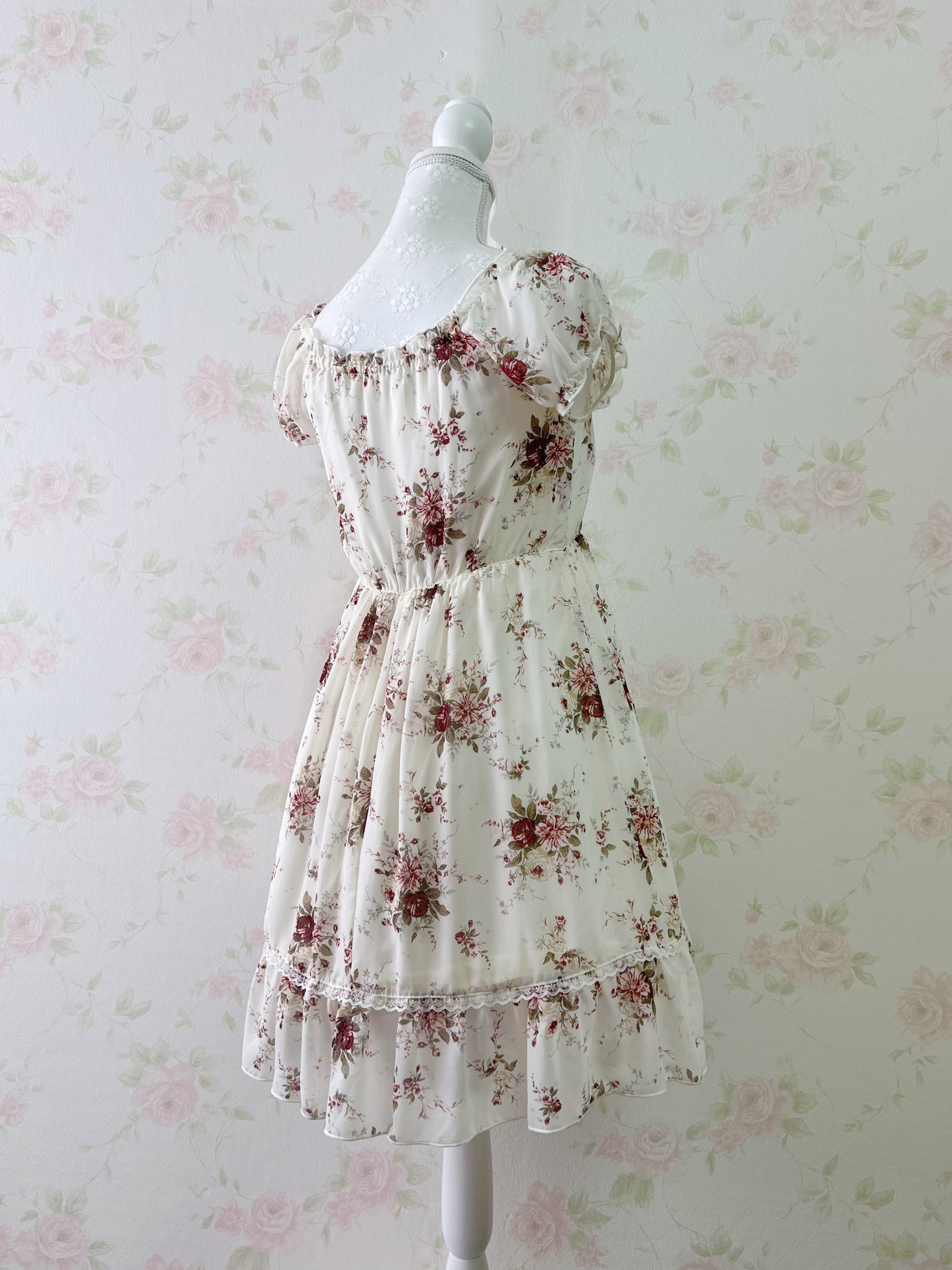 L’EST ROSE Little Bow Princess Rose Chiffon Dress