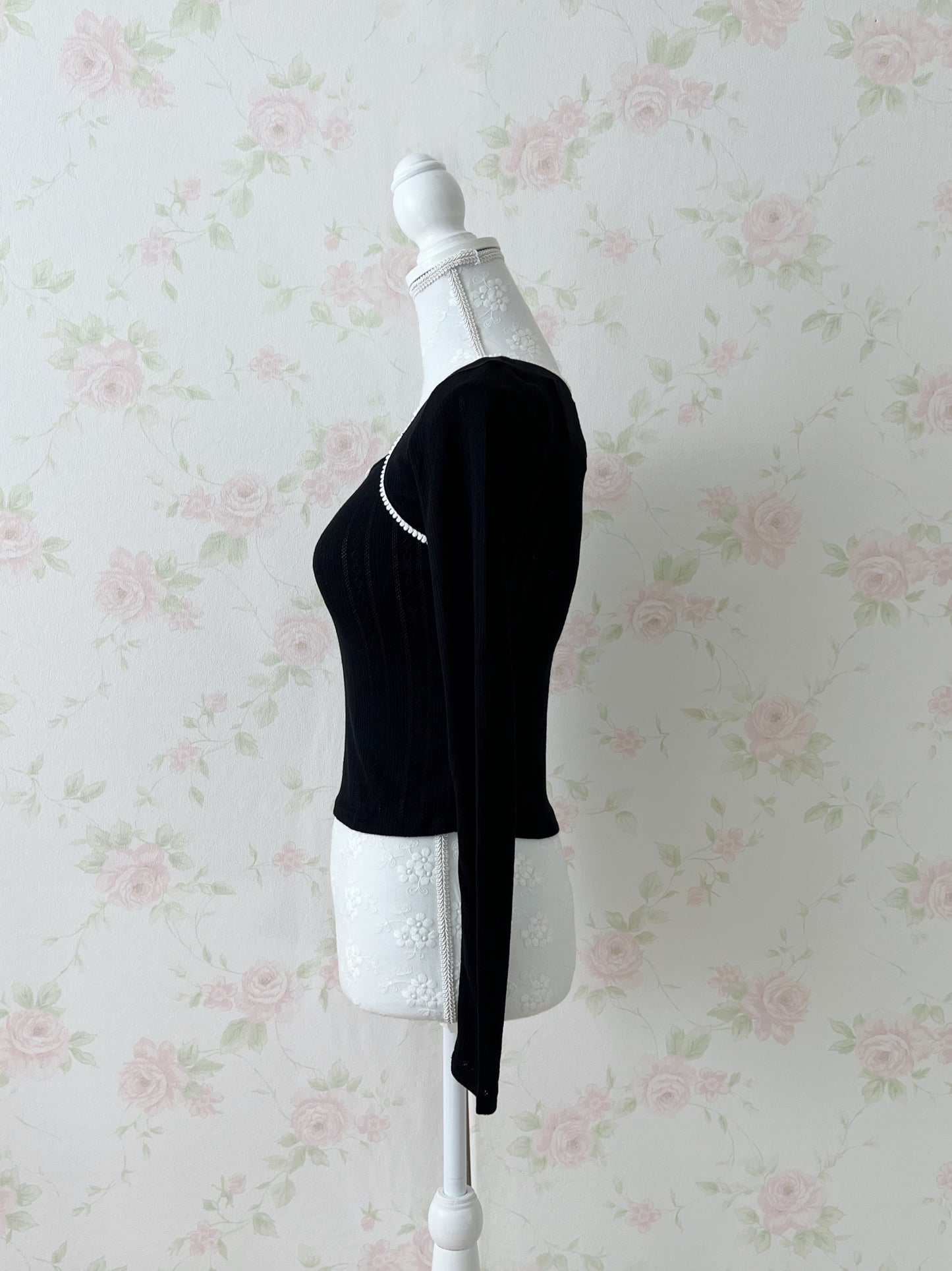 GRL Coquette Girly Top (Black)