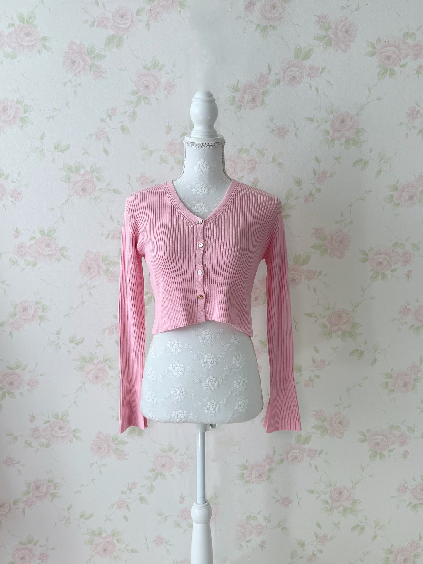 GRL Princess Sleeve Cardigan (Candy Pink)