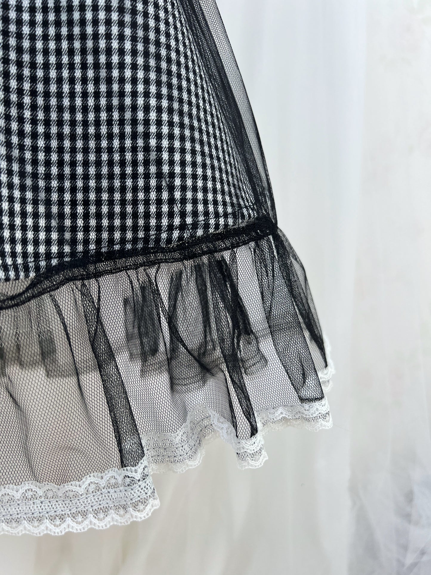 BUBBLES Side Ribbon Checked Dress