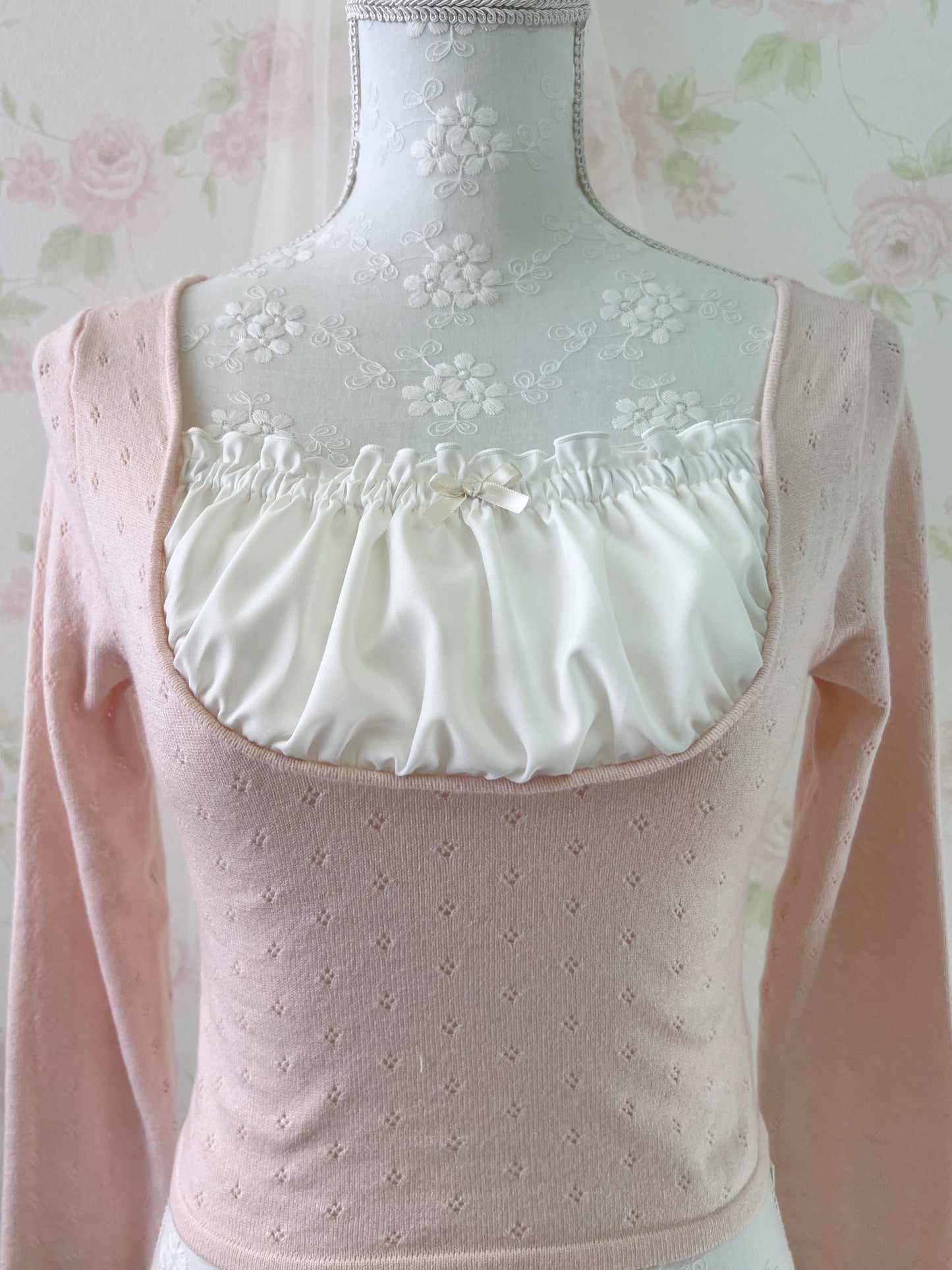 GRL Milkmaid Soft Long Sleeved Top (Pink)
