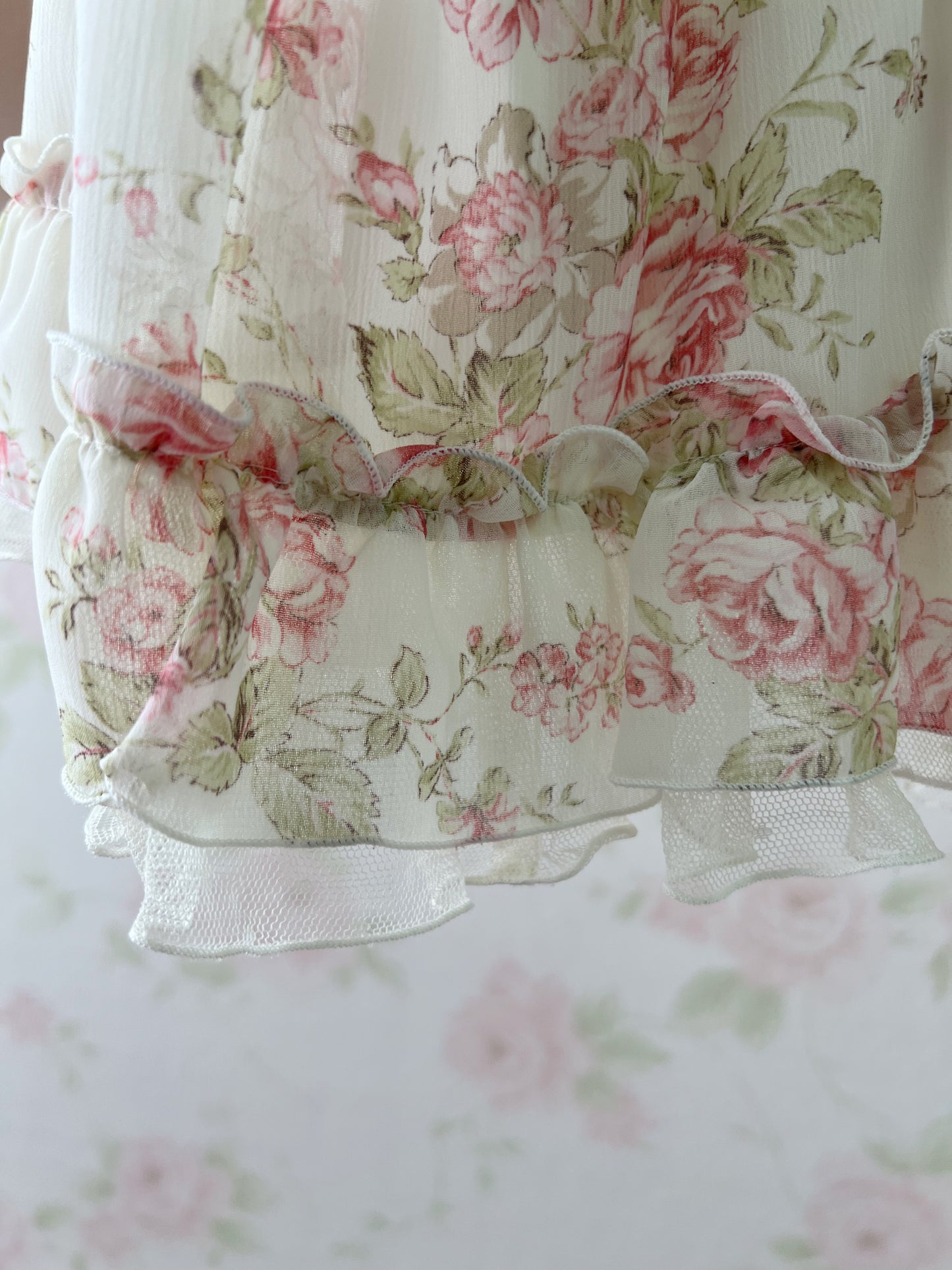 L’EST ROSE Princess Puff Sleeved Chiffon Dress (Ivory)