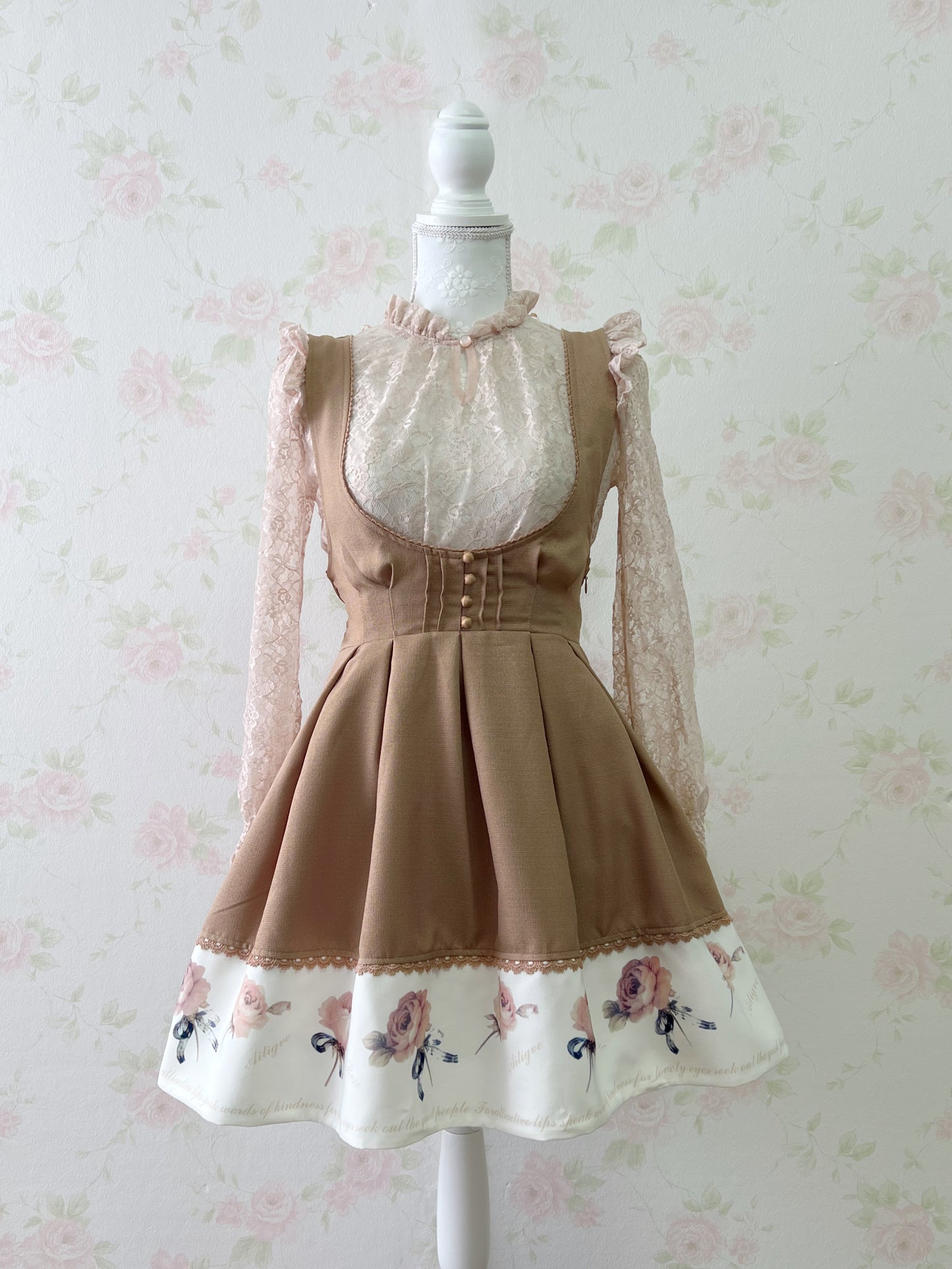 LIZ LISA Printed Rose Hem Jumper Dress