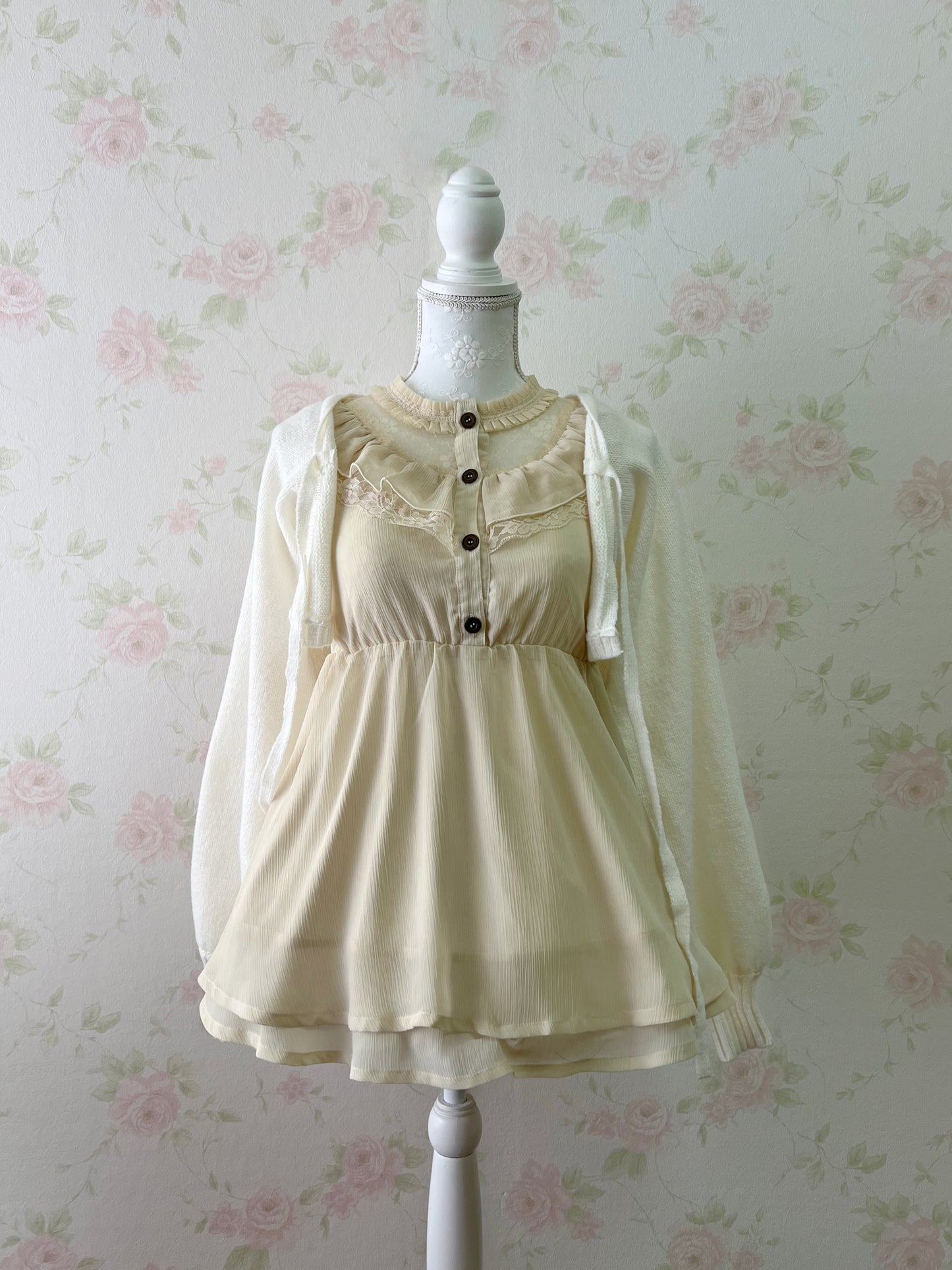 beberose Tulle Front Layered Hem Tunic