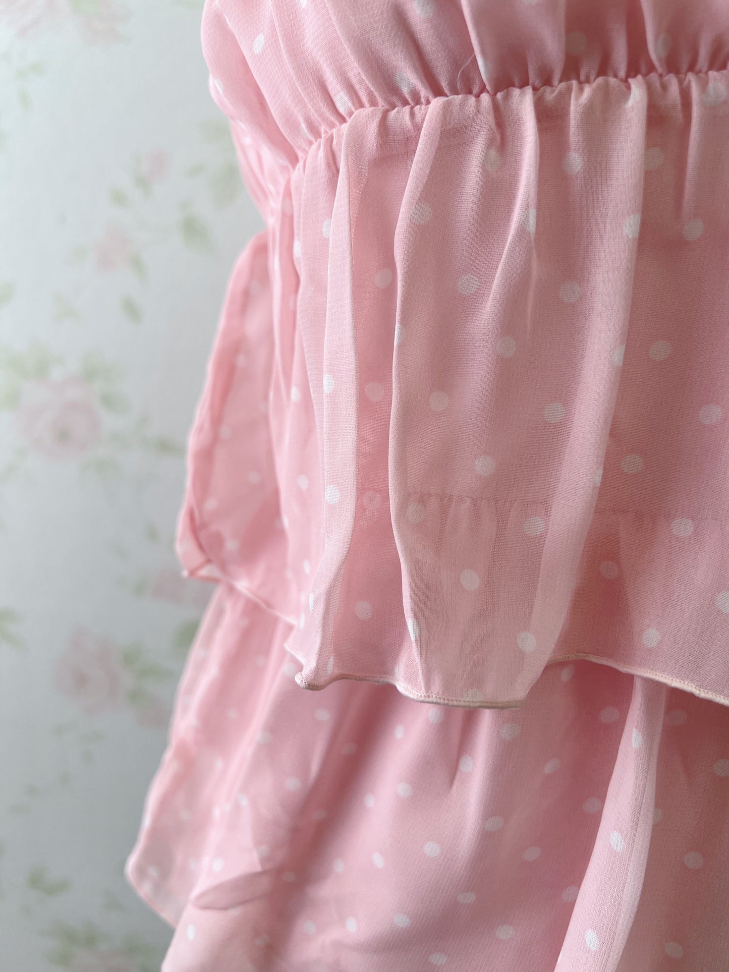 Polka Dot Tiered Camisole (Pink)