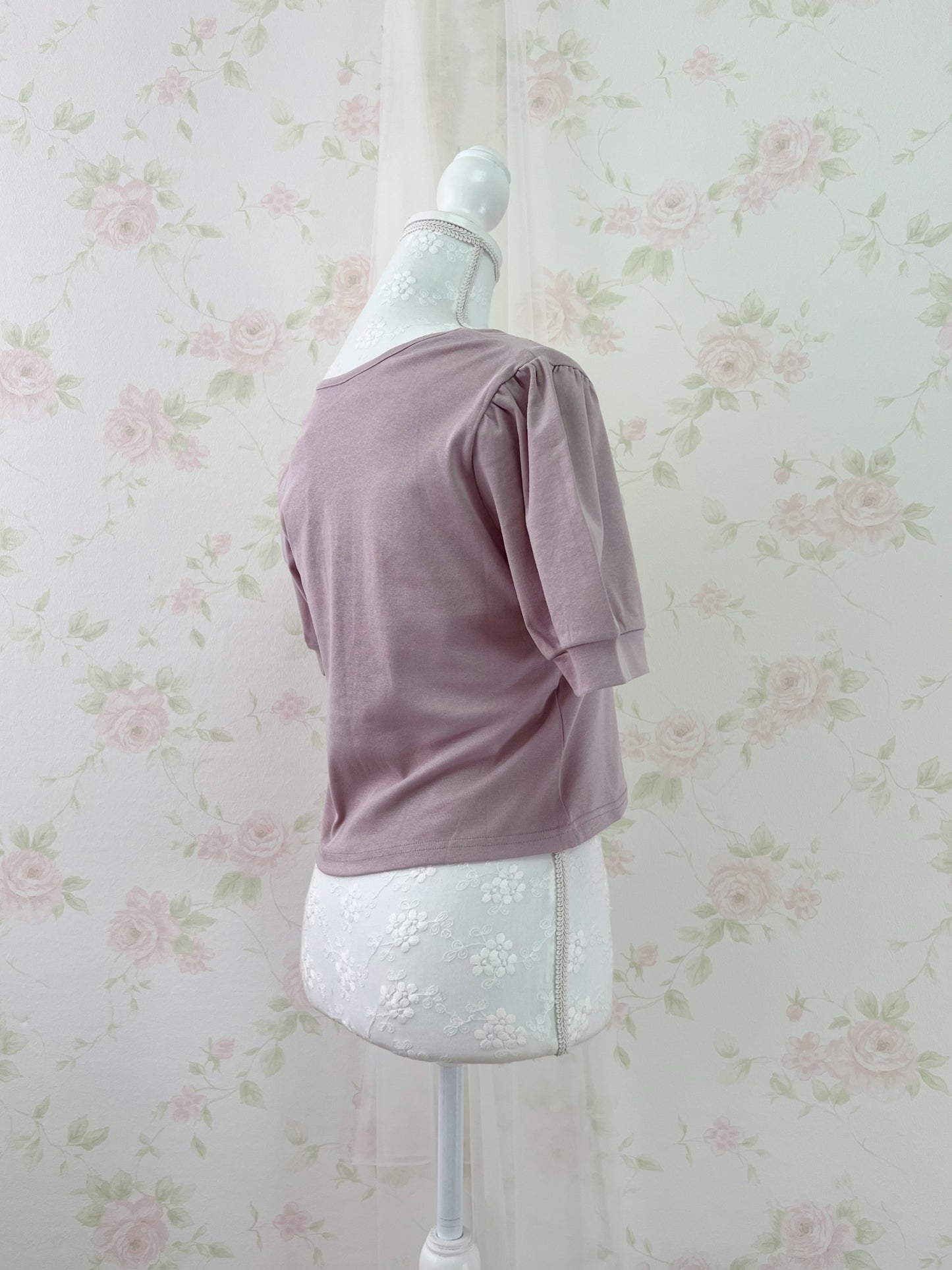 GRL Milkmaid Pearl Button Top (Pink)