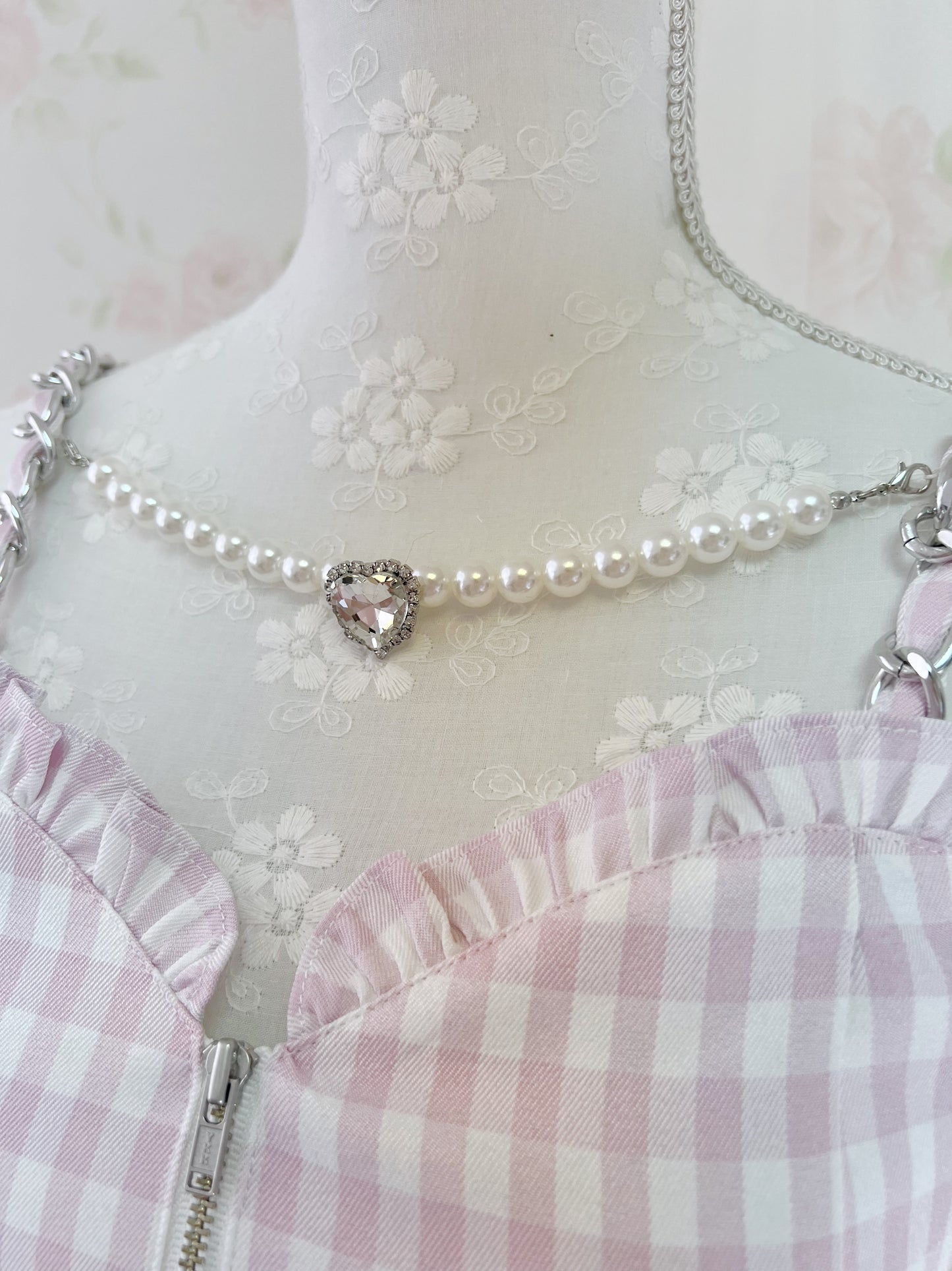 Ank Rouge Gingham Checked Bustier (Pink)