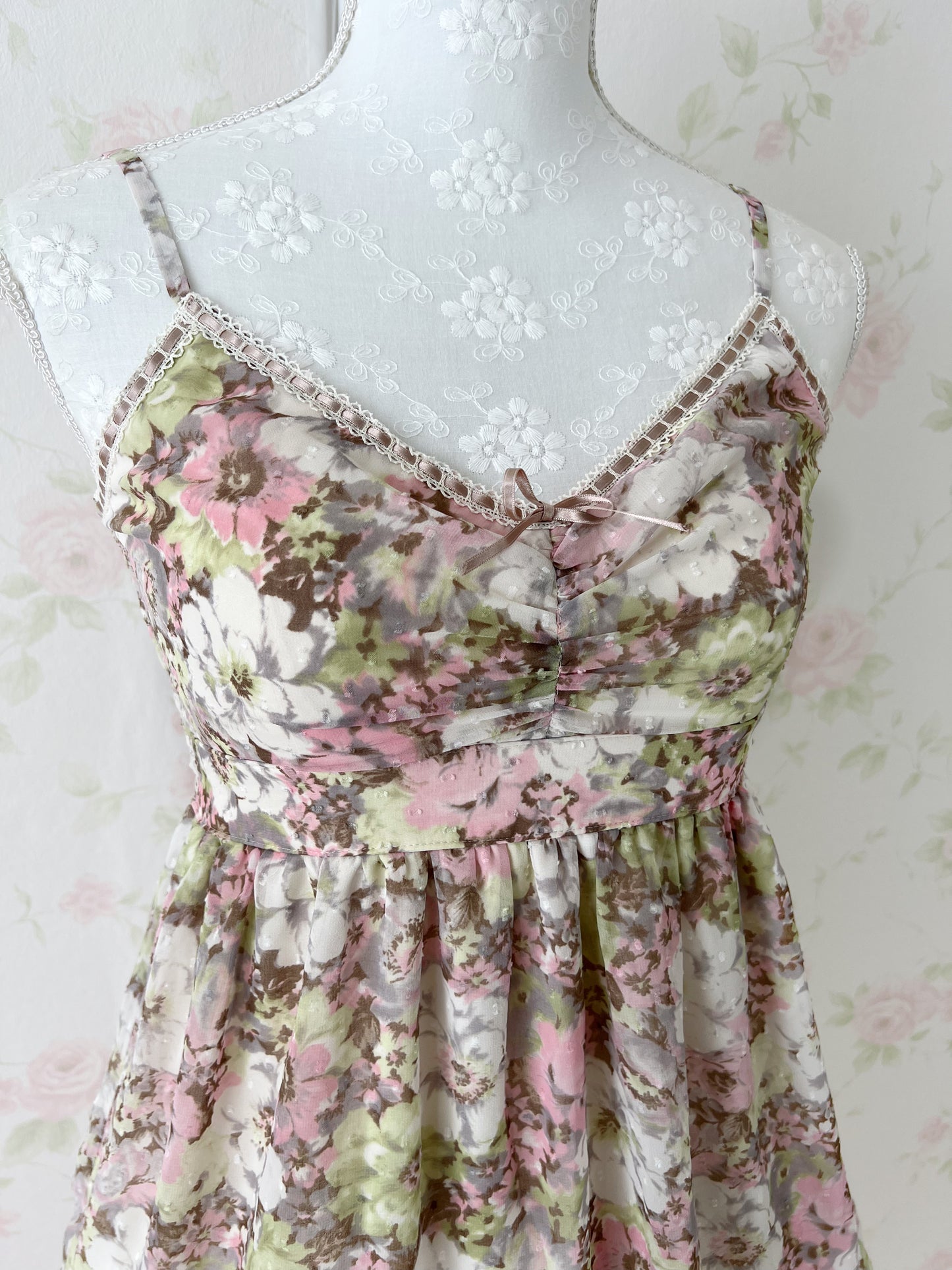 L’EST ROSE Fairy Flower Camisole Chiffon Dress