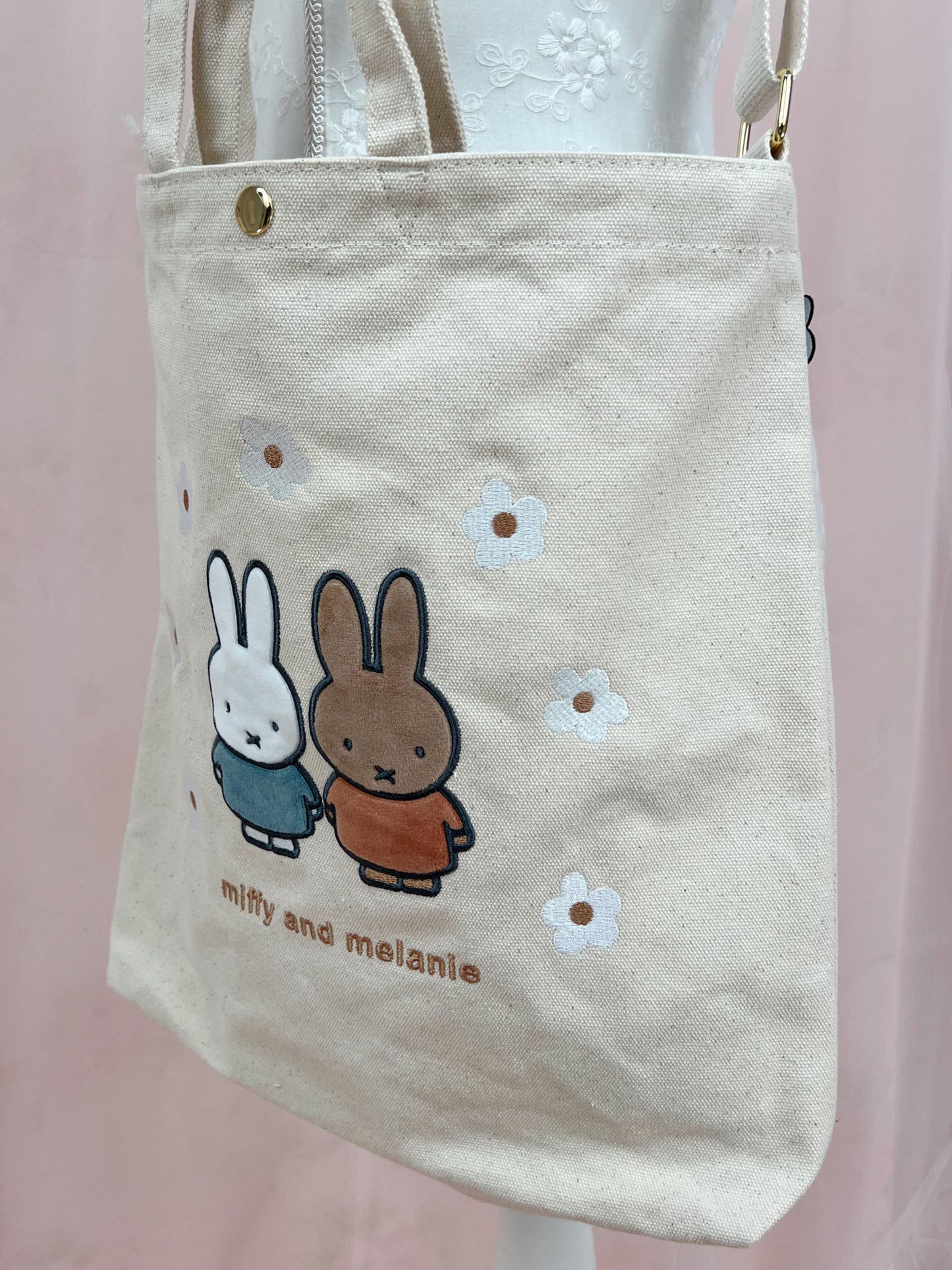 miffy melanie and miffy Cotton Tote Bag