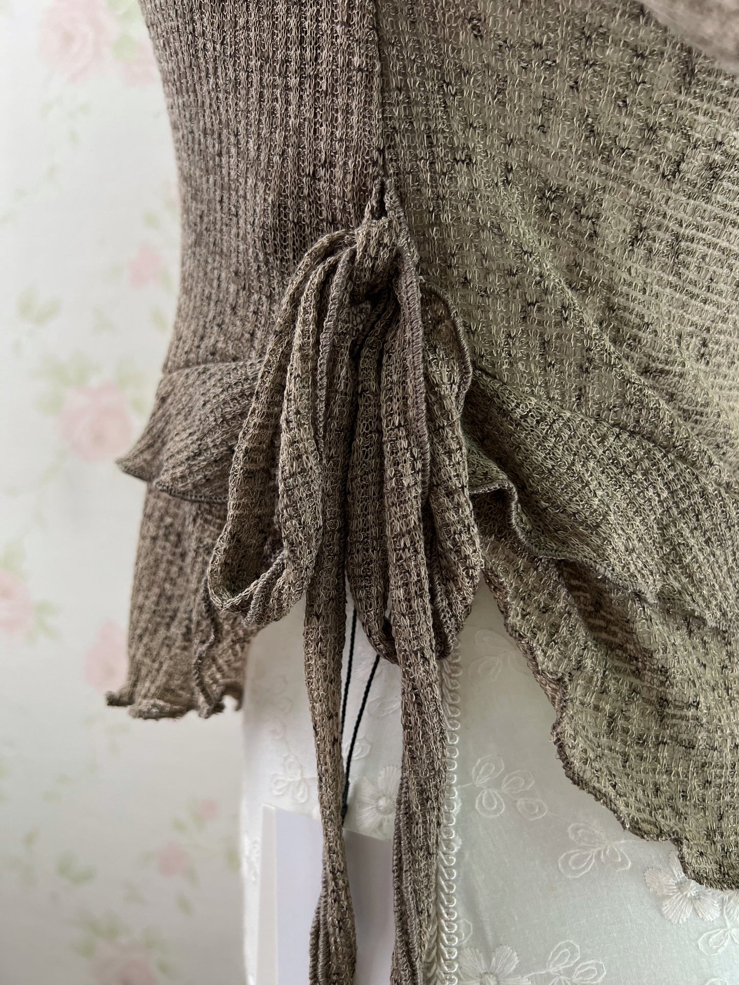 GRL Y2K Layered Halter Neck Top( Milk Tea Beige)