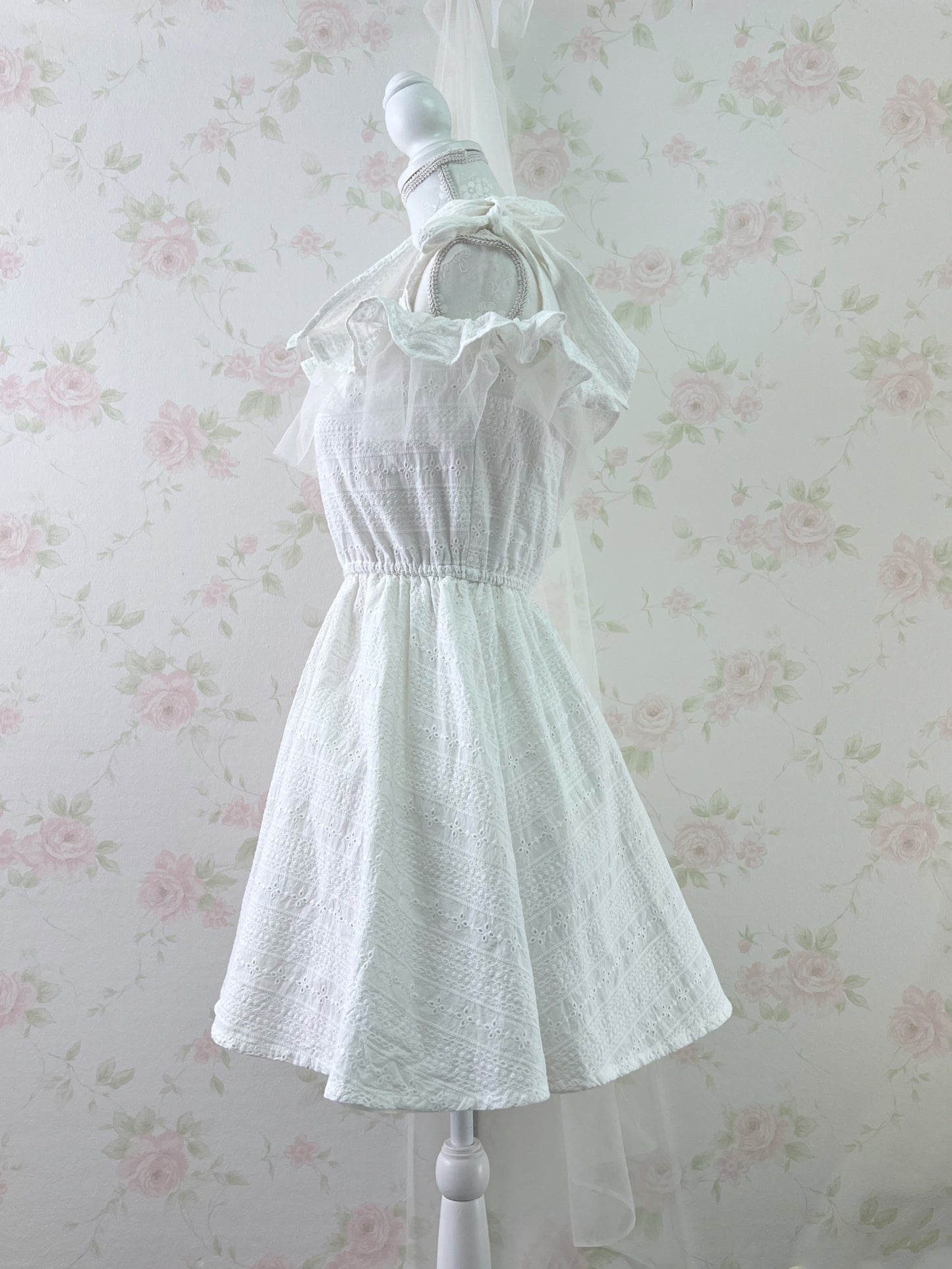LIZ LISA Shoulder Ribbon Cotton Dress