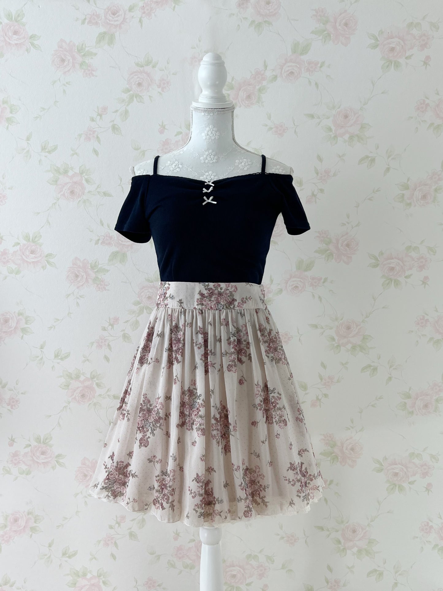 L'EST ROSE Chiffon Antique Rose Skirt