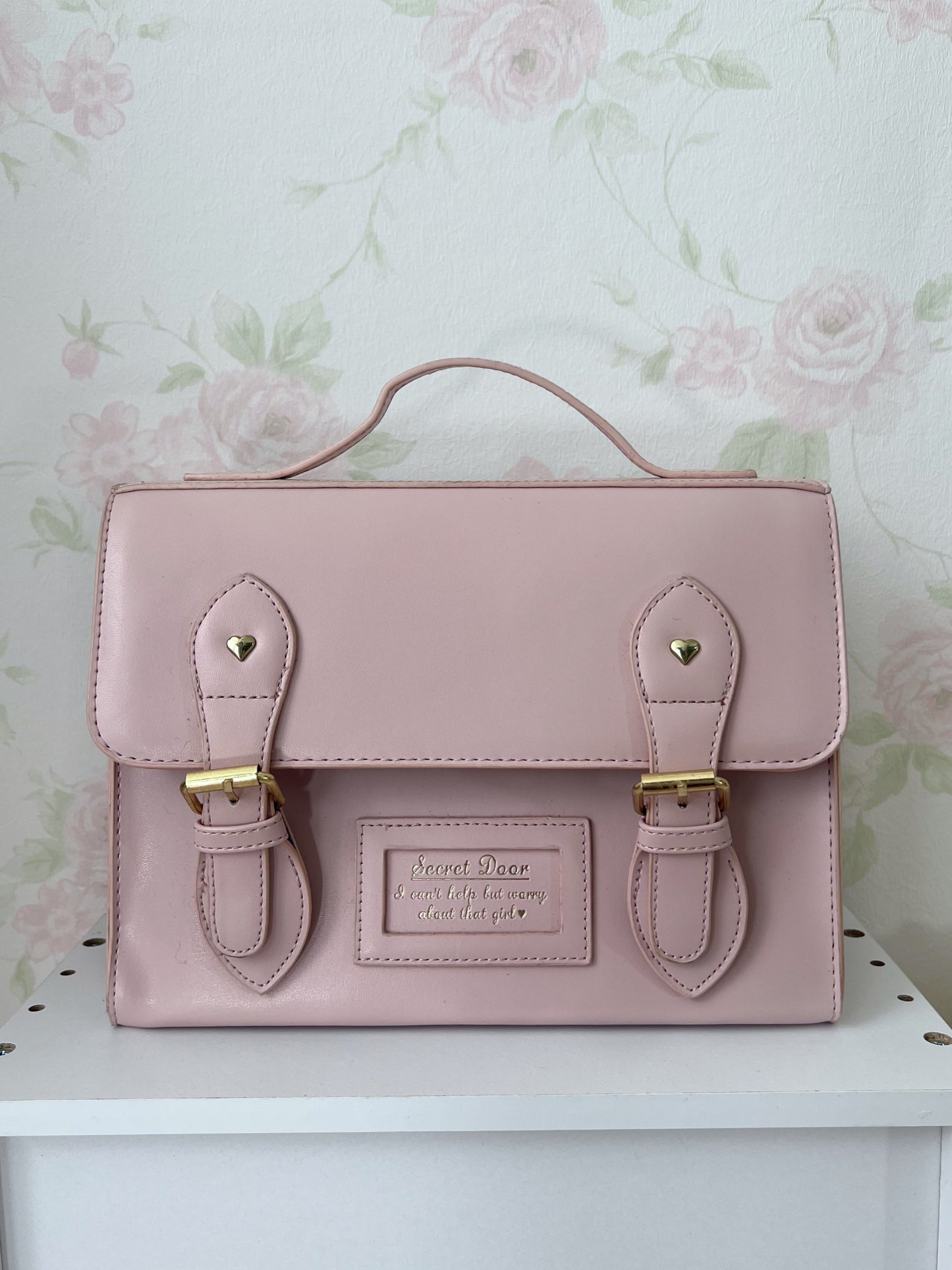 (35% OFF) 2 Way Heart Studs Hand Shoulder Bag (Pink)