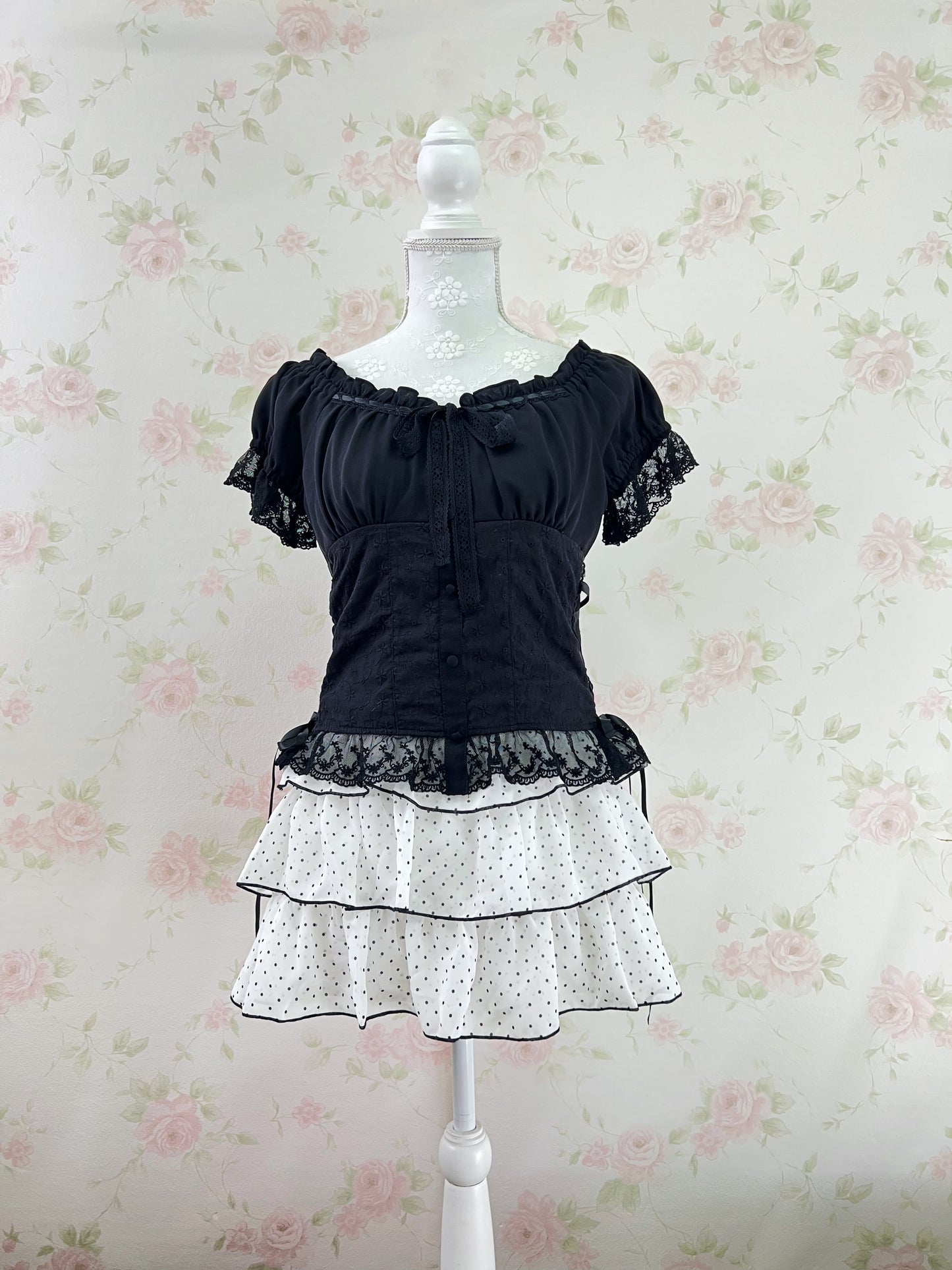 GRL Polka Dot Layered Sukapan(White)