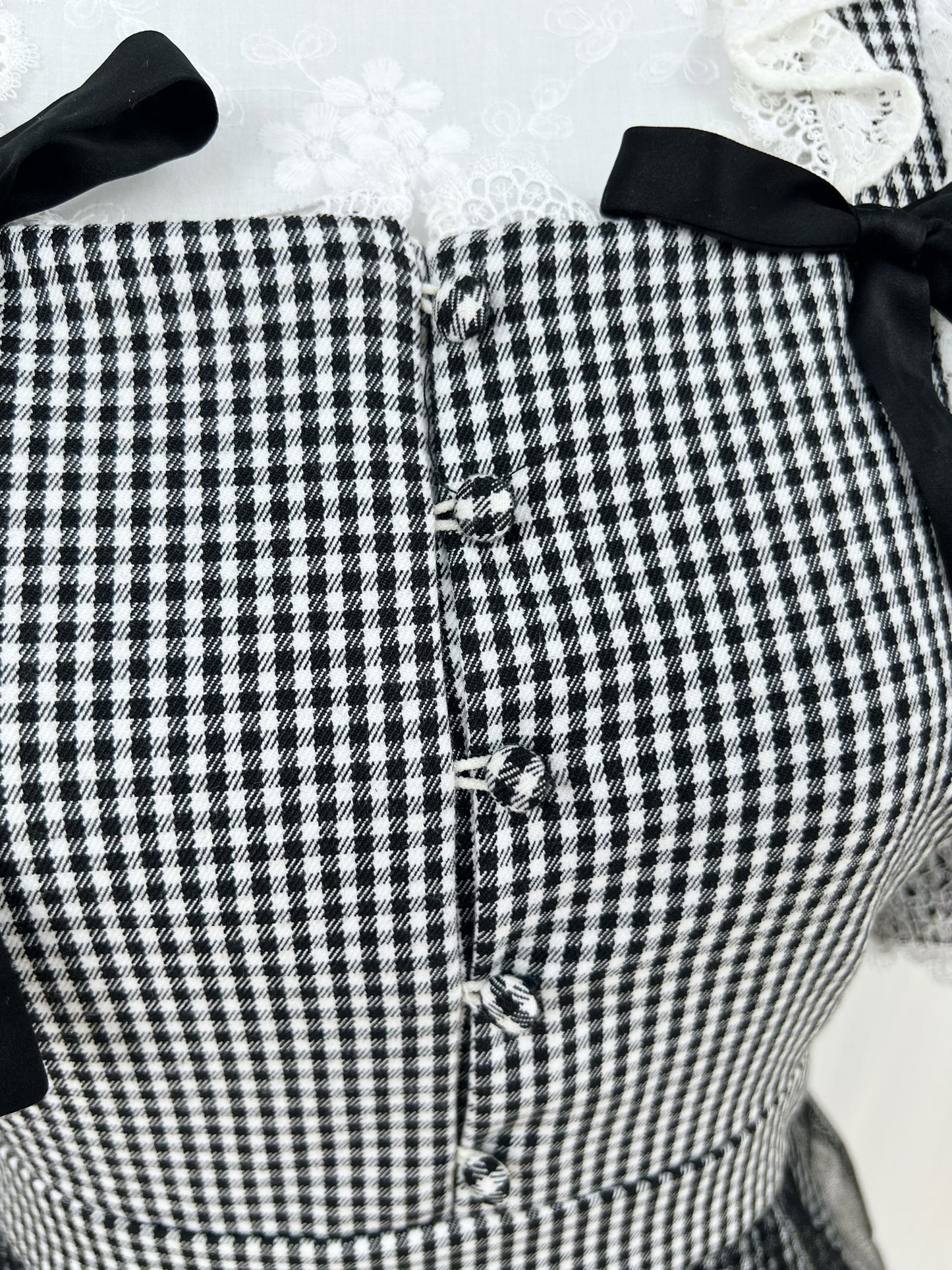 BUBBLES Side Ribbon Checked Dress