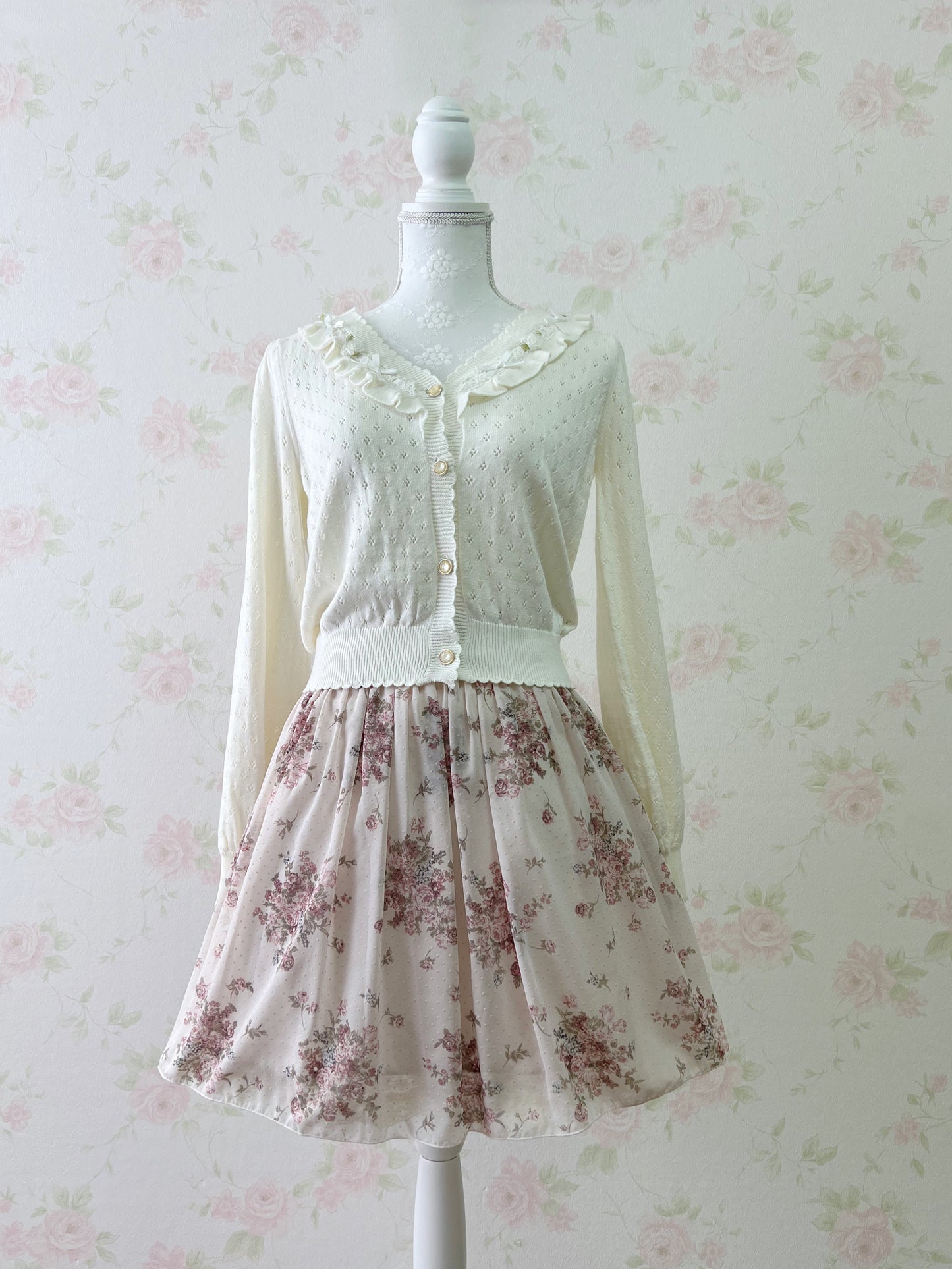 L'EST ROSE Chiffon Antique Rose Skirt