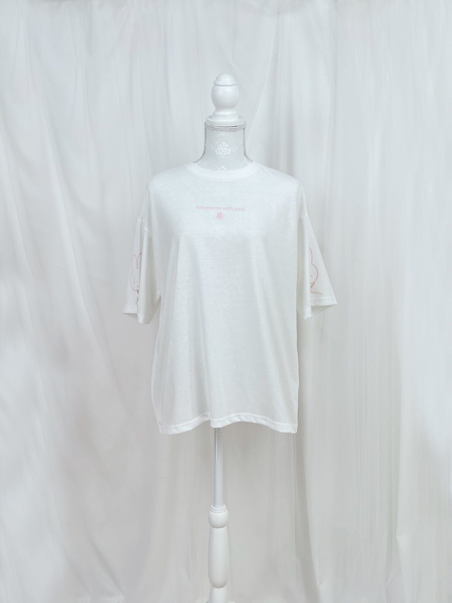 miffy Sleeve Face Print T-Shirt (White)