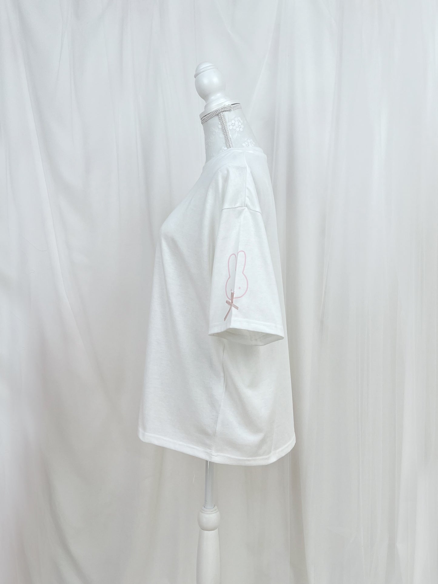 miffy Sleeve Face Print T-Shirt (White)