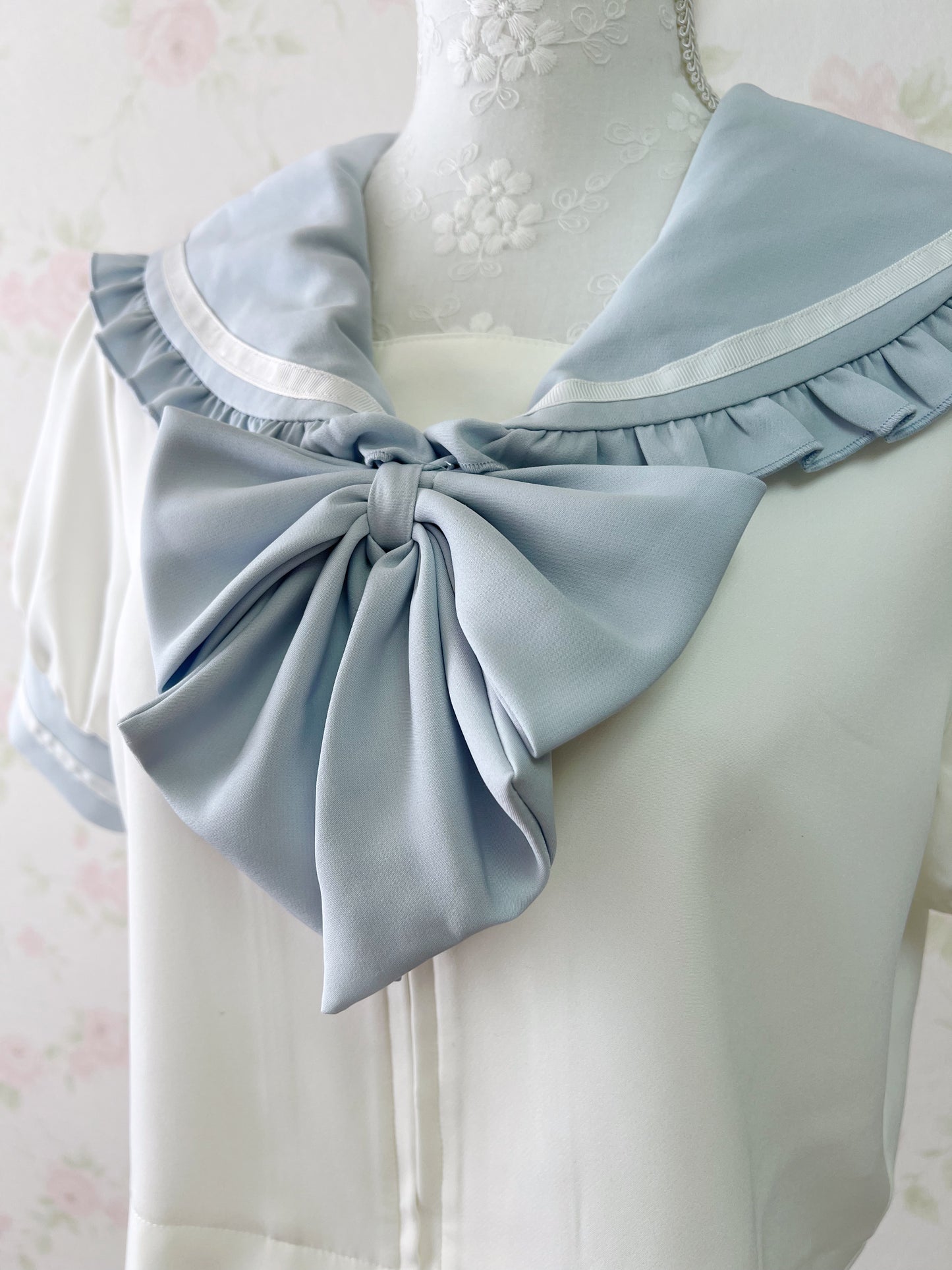 Cinnamoroll Sailor Bunny Collar Logo Embroidery Shirt