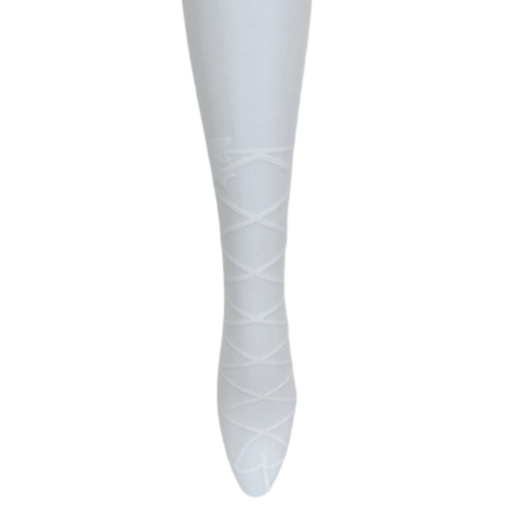 m♡petit by Misako Laced Up Ribbon Tights (White)