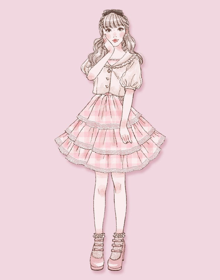 mellfy memory Fairy love Gingham check Dress